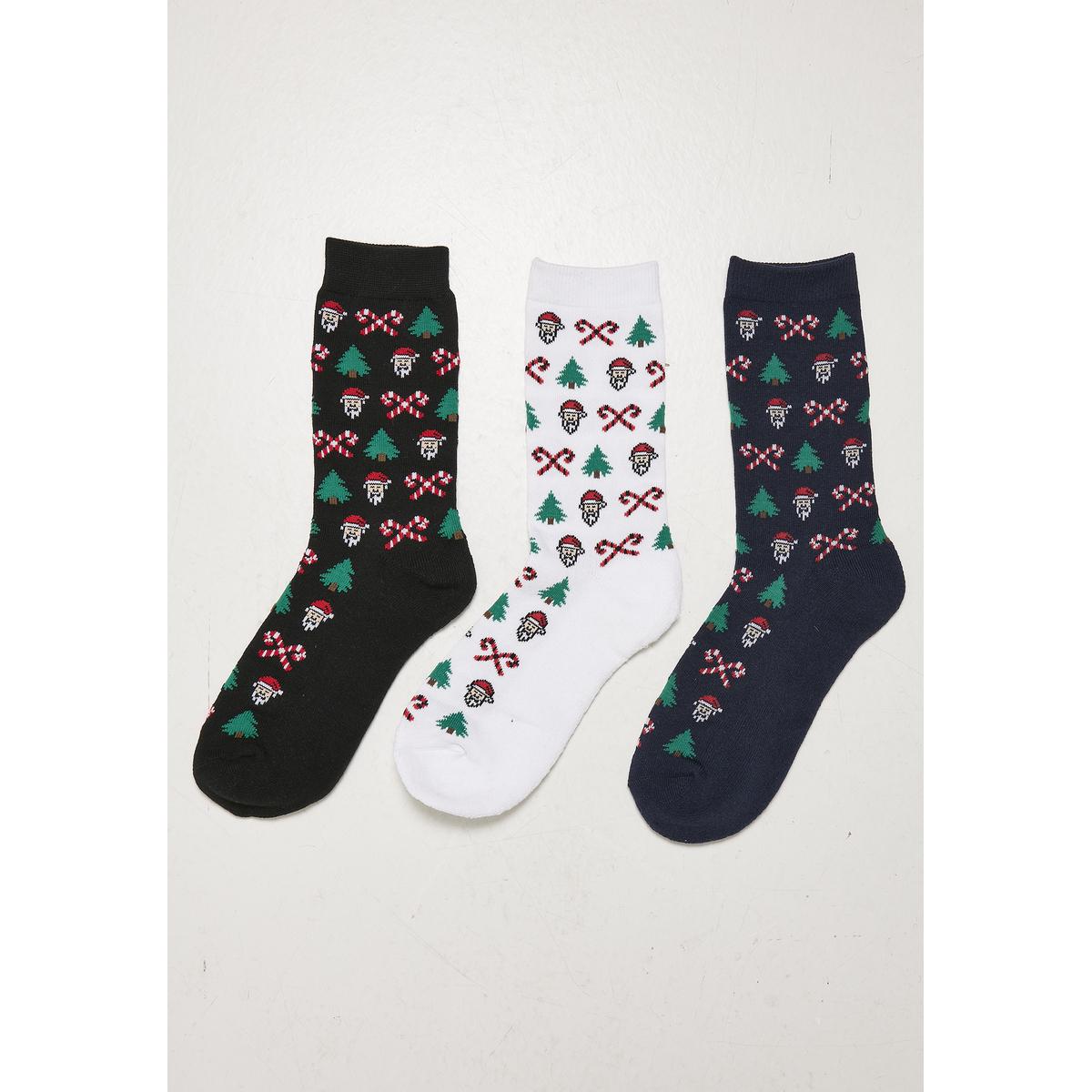 4065812030061 - Grumpy Santa Christmas Socks 3-Pack Socken schwarz weiß blau in EU 35-38