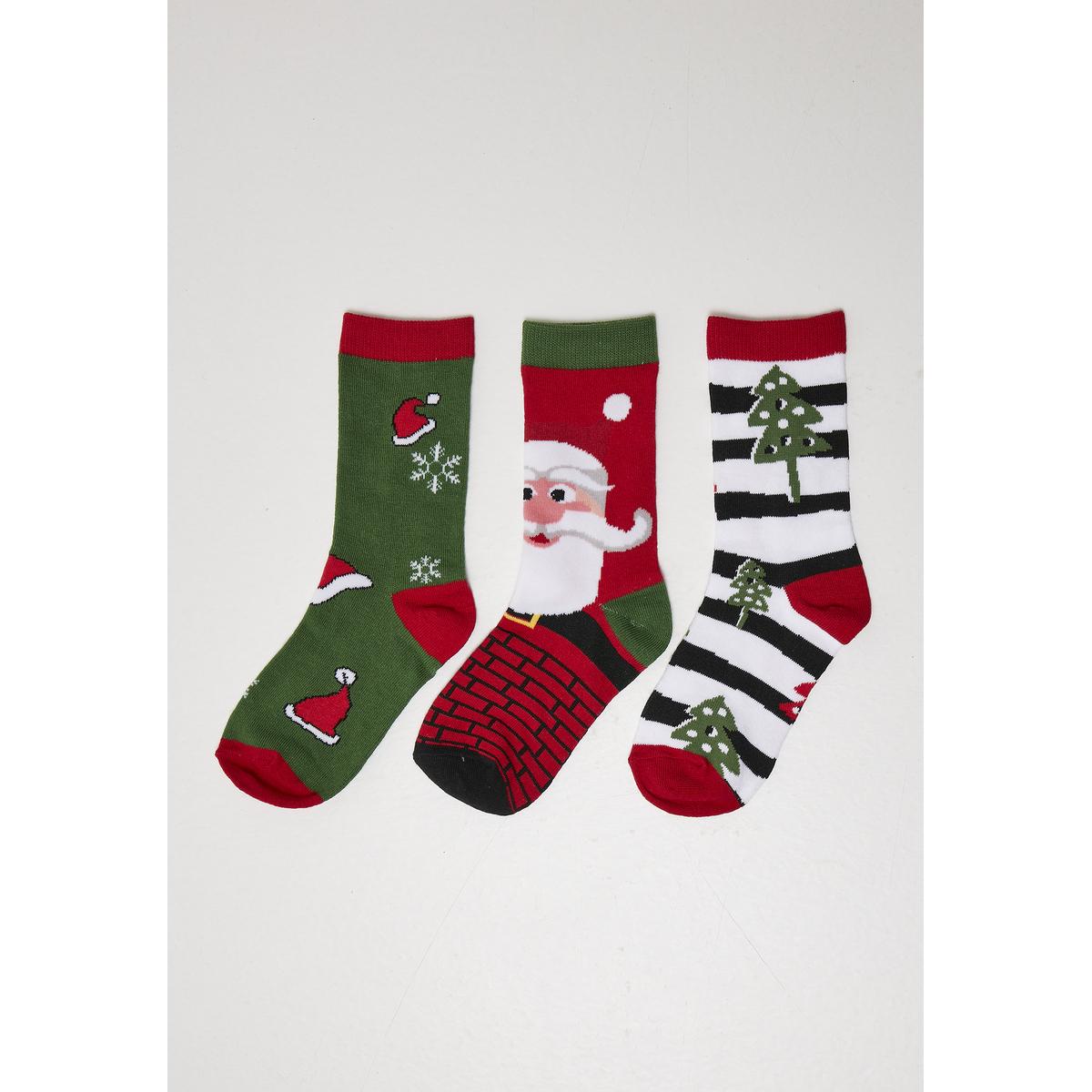 4065812030184 - Stripe Santa Christmas Socks 3-Pack Socken multicolor in EU 35-38