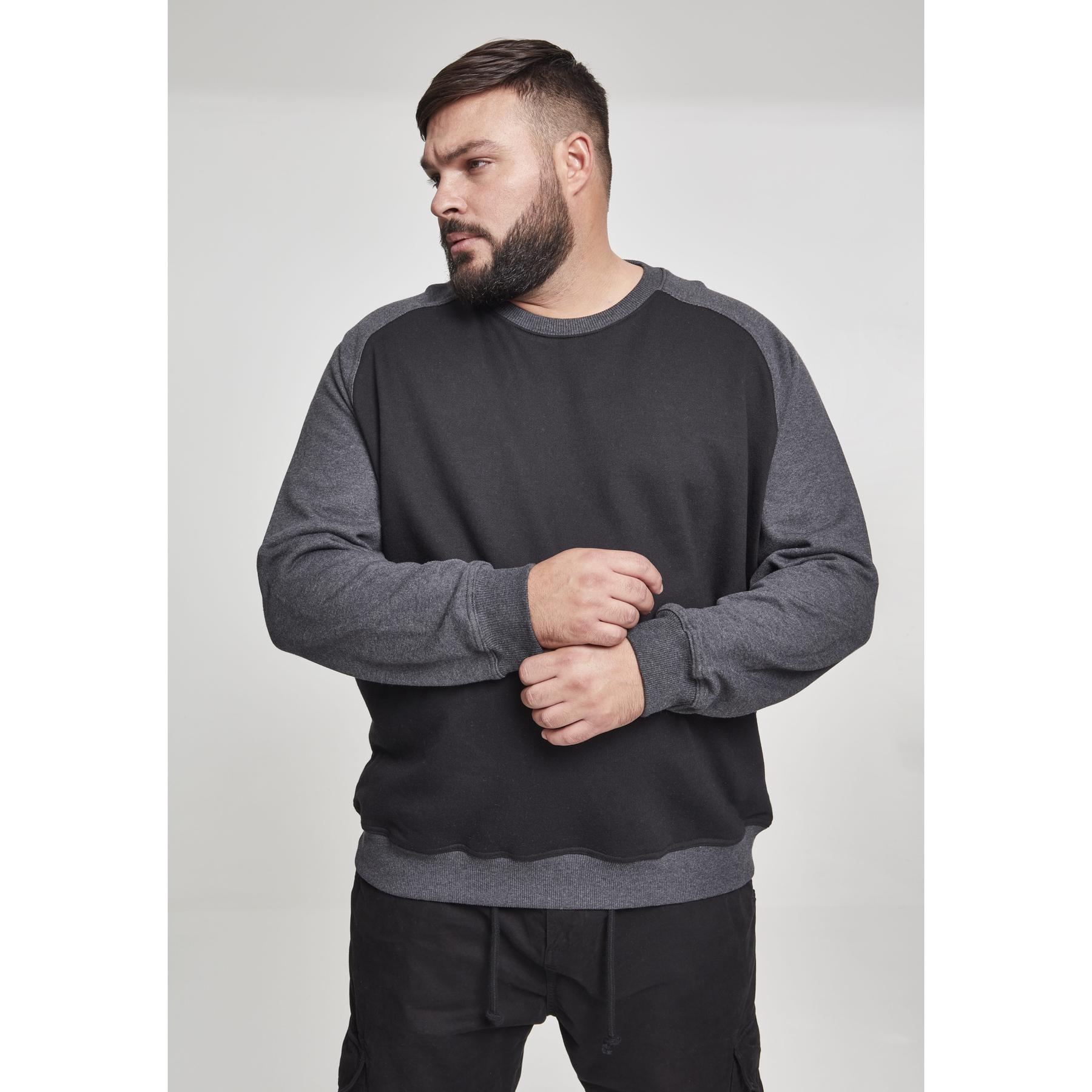 4053838243572 - 2-Tone Raglan Crewneck Sweatshirt schwarz charcoal
