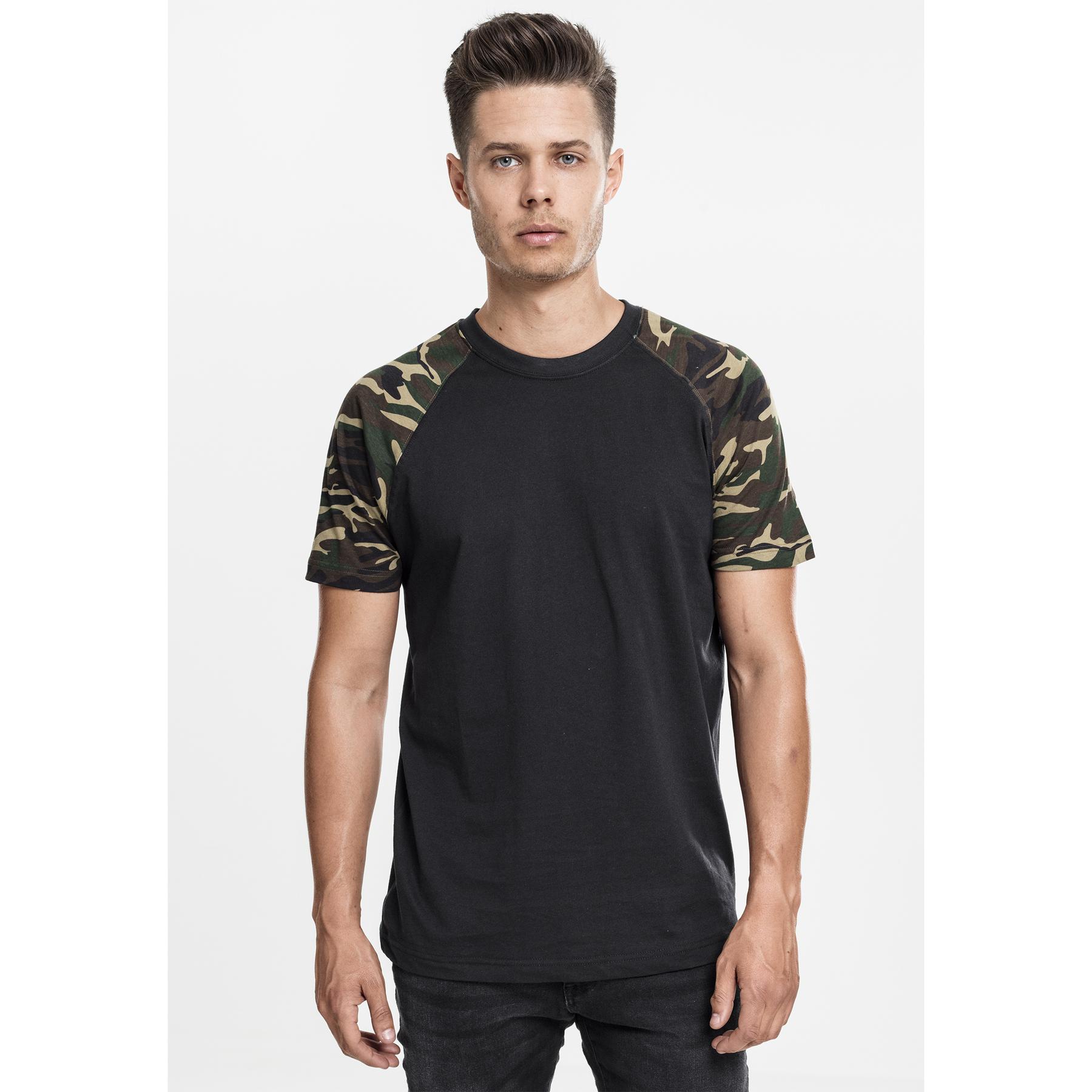 4053838164242 - T-Shirt Herren REGLAN CONTRAST TEE TB639 Schwarz Camouflage Blk Woodcamo