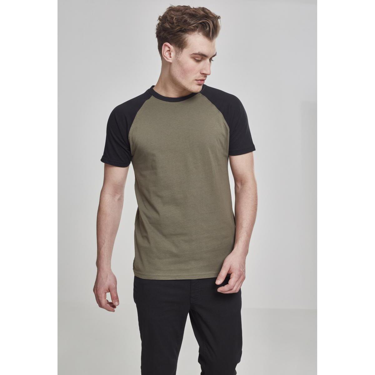 4053838262450 - Raglan Contrast Tee T-Shirt oliv schwarz in XL 4053838262450 - Raglan Contrast Tee T-Shirt oliv schwarz in XL