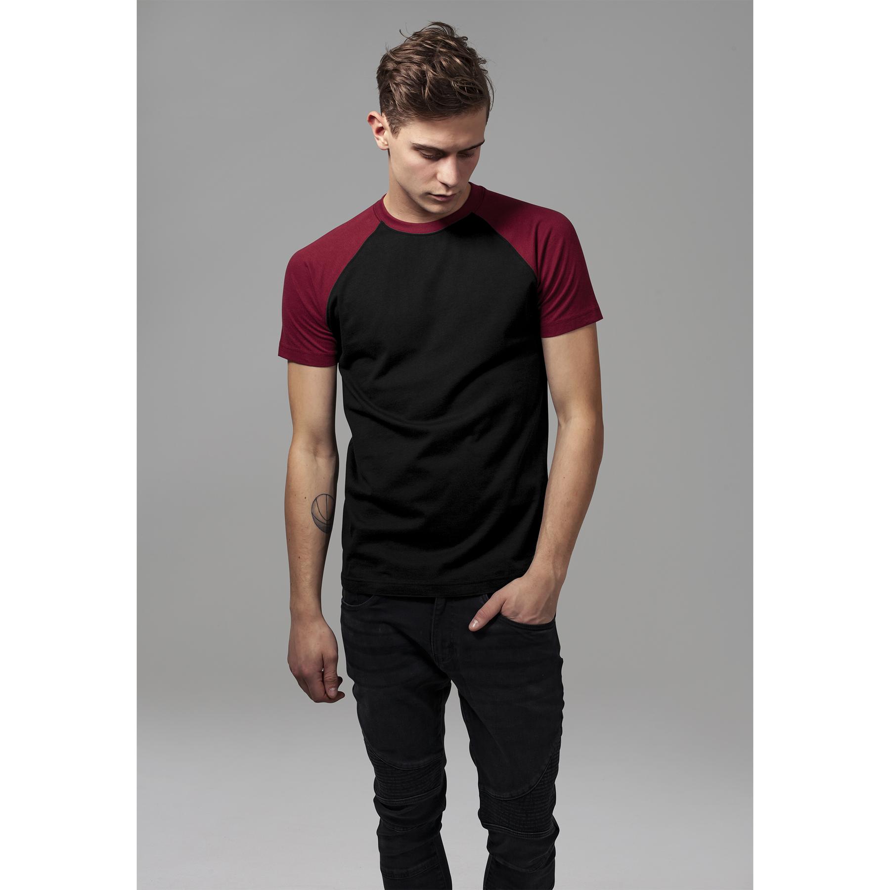 4053838164396 - T-Shirt Herren REGLAN CONTRAST TEE TB639 Schwarz Rot Blk Burgundy 4053838164396 - T-Shirt Herren REGLAN CONTRAST TEE TB639 Schwarz Rot Blk Burgundy