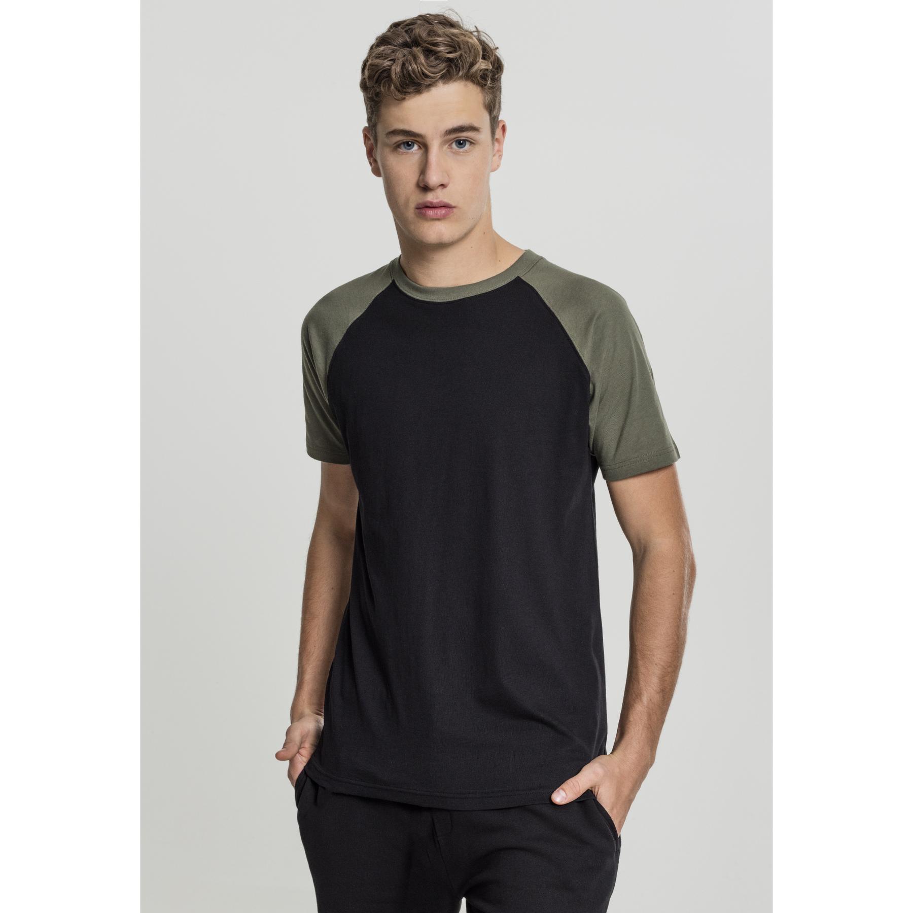4053838262627 - T-Shirt Herren REGLAN CONTRAST TEE TB639 Schwarz Grün Blk Olive