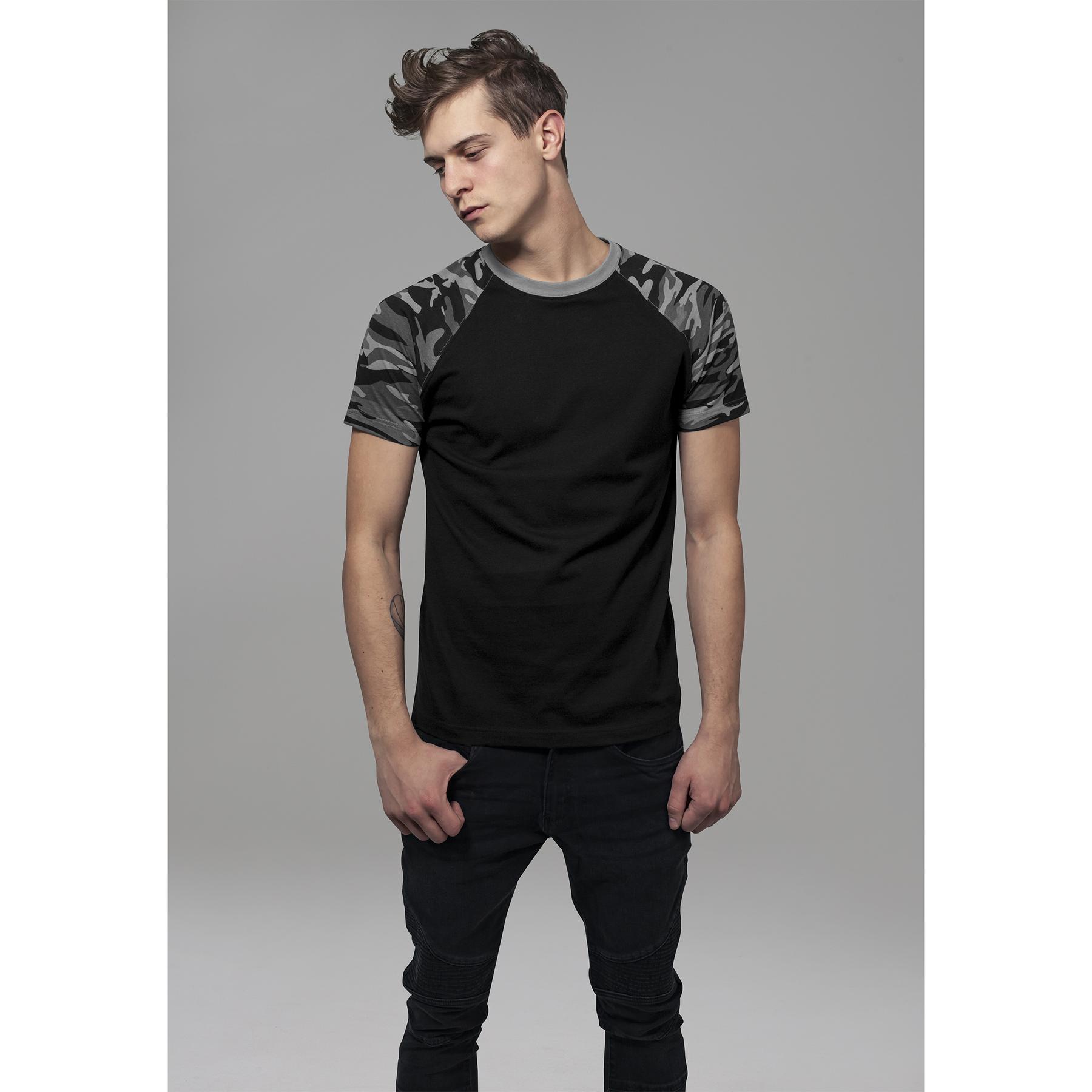 4053838164341 - T-Shirt Herren REGLAN CONTRAST TEE TB639 Schwarz Camouflage Blk Darkcamo