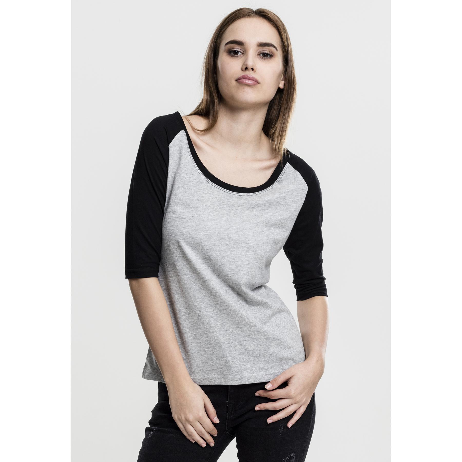 4053838033098 - Ladies 3 4 Contrast Raglan Tee Langarmshirt grau schwarz 4053838033098 - Ladies 3 4 Contrast Raglan Tee Langarmshirt grau schwarz