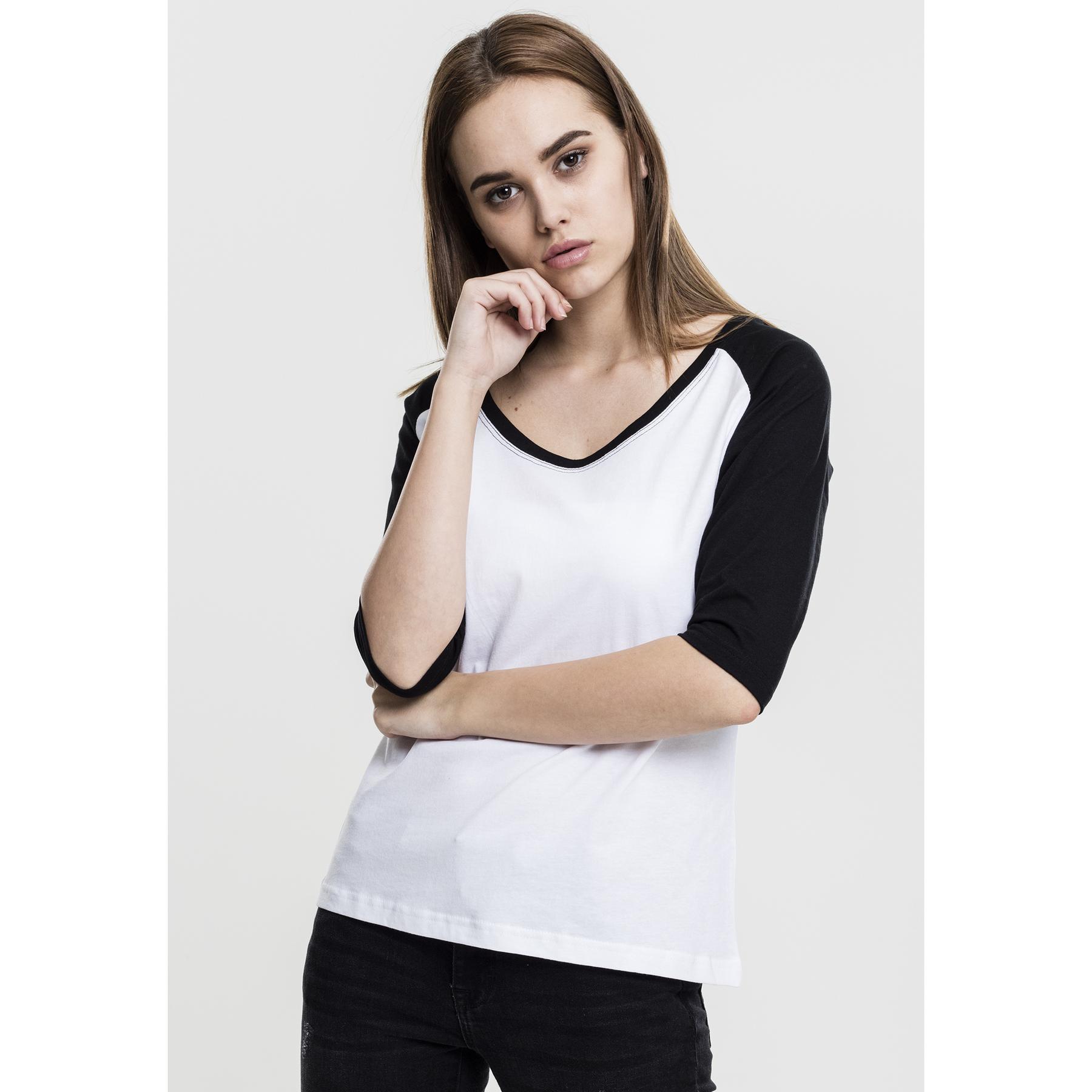 4053838033142 - Ladies 3 4 Contrast Raglan Tee TB733 White Black 4053838033142 - Ladies 3 4 Contrast Raglan Tee TB733 White Black