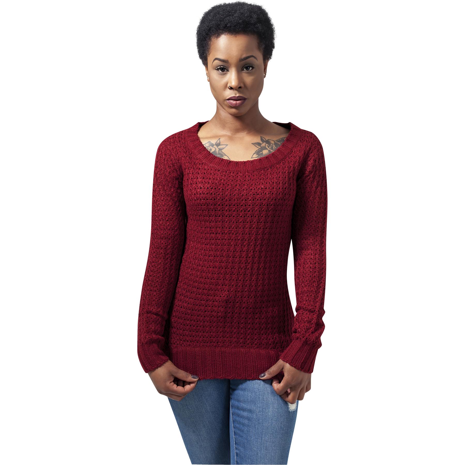 4053838129234 - Ladies Long Wideneck Sweater Strickpullover burgund in M 4053838129234 - Ladies Long Wideneck Sweater Strickpullover burgund in M