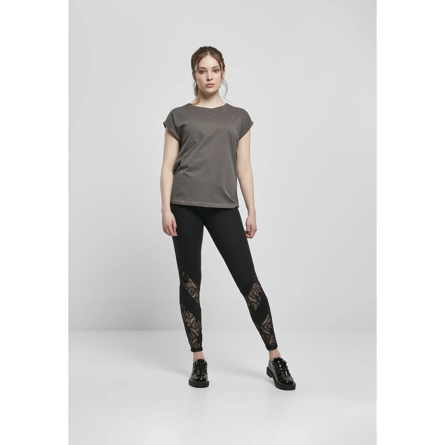 4065812002570 - Ladies Extended Shoulder Tee T-Shirt charcoal in S 4065812002570 - Ladies Extended Shoulder Tee T-Shirt charcoal in S