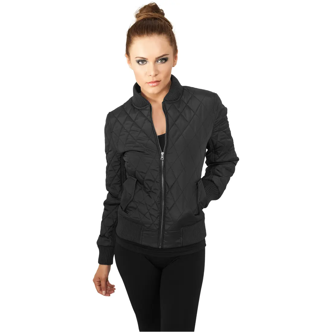 4053838051221 - Ladies Diamond Quilt Nylon Jacket Übergangsjacke schwarz 4053838051221 - Ladies Diamond Quilt Nylon Jacket Übergangsjacke schwarz