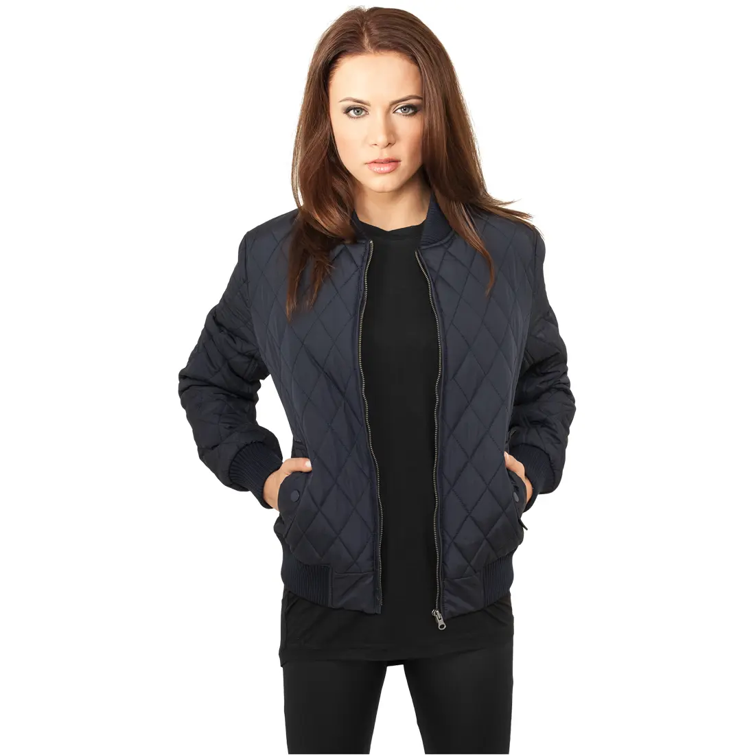 4053838066201 - Ladies Diamond Quilt Nylon Jacket TB806 Navy 4053838066201 - Ladies Diamond Quilt Nylon Jacket TB806 Navy