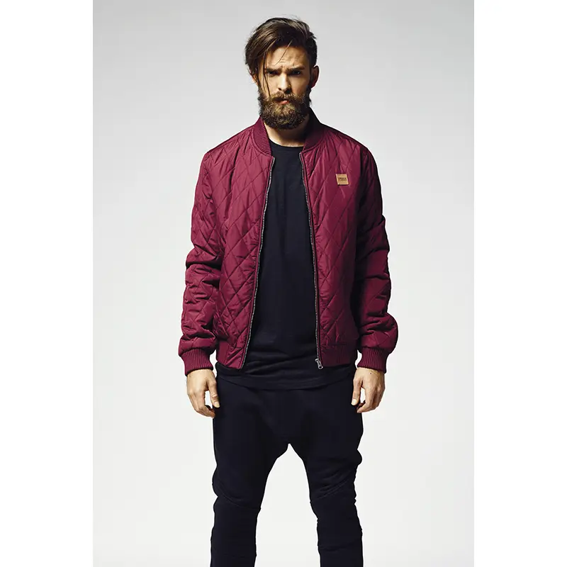 4053838066362 - Herren Diamond Quilt Nylon Jacke TB862 Burgundy