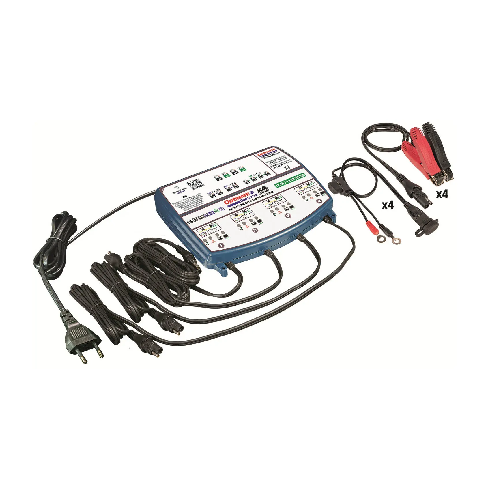 Motorrad-Batterieladegerät Tecmate Optimate 2 duo 4-banks