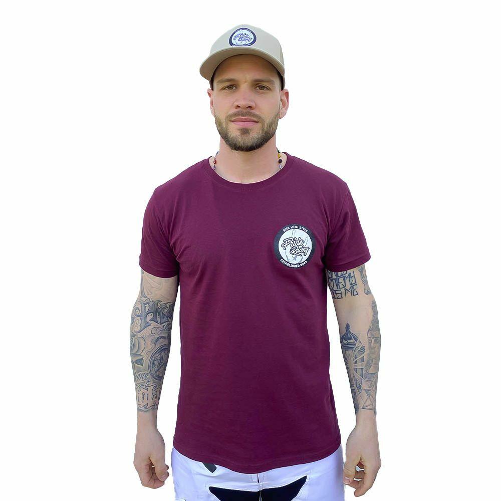 Velo Store - UK T-shirt Pride Racing Cool Patch Burgundy | Extra 10% off with Subscription, Postage £16.79 to UK Fedex.