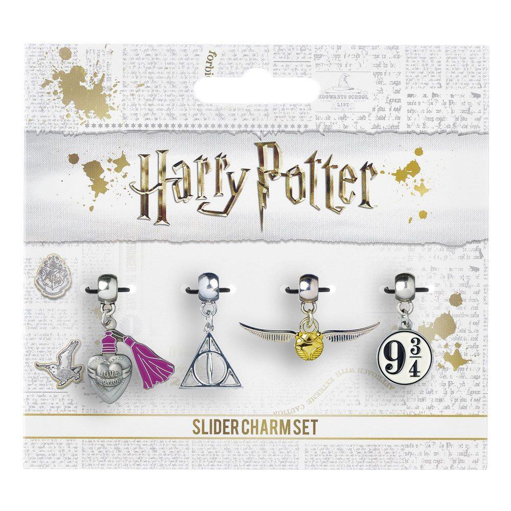 5055583407185 - Packung mit 4 plattierten Breloquen The Harry Potter Snitch Deathly Hallows Platform 9 3 4 Love Potion