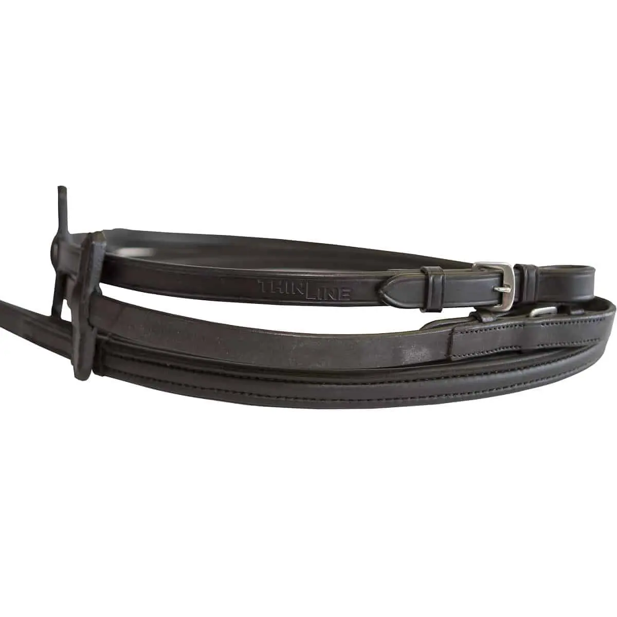 Thinline Noir Rubber Reins For Horse