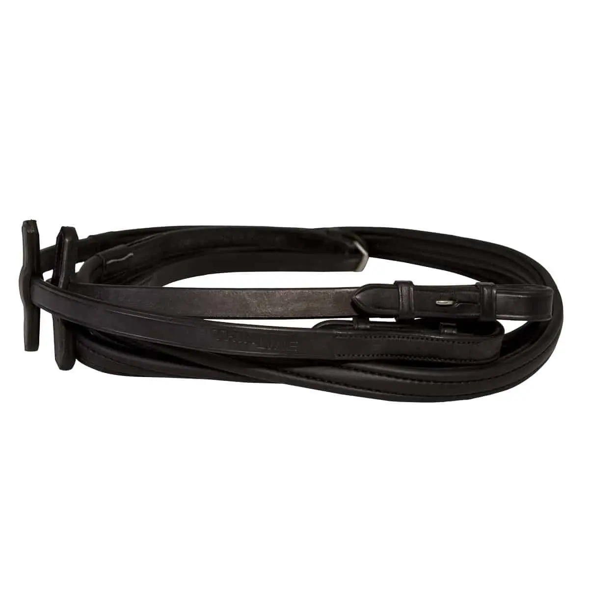 Thinline Noir Rubber Reins For Horse