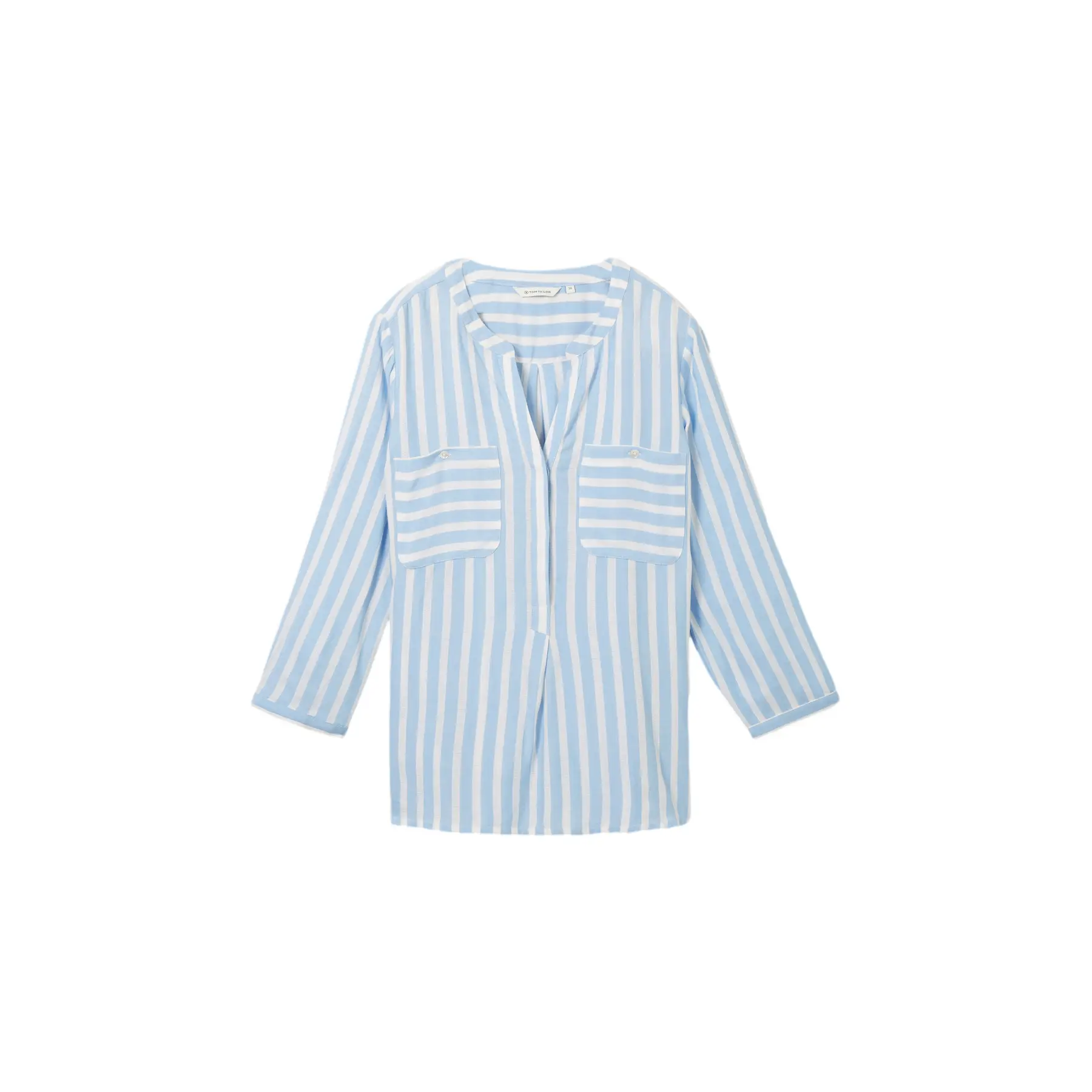 Tom Tailor - Blouse met streepmotief - Maat 46 - offwhite blue vertical stripe