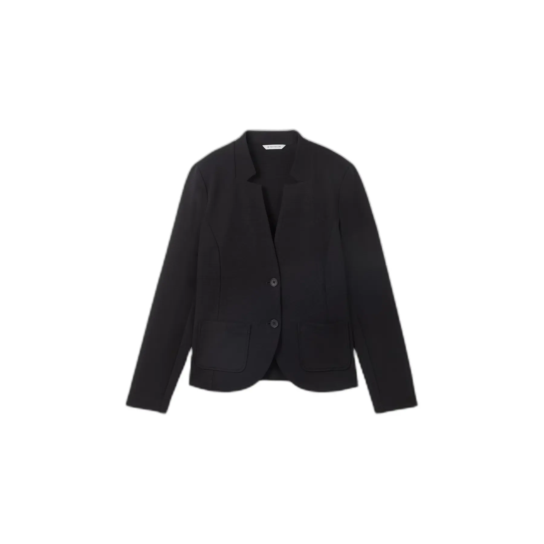Tom Tailor - Slim fit blazer met ottoman-structuur - Maat S - deep black