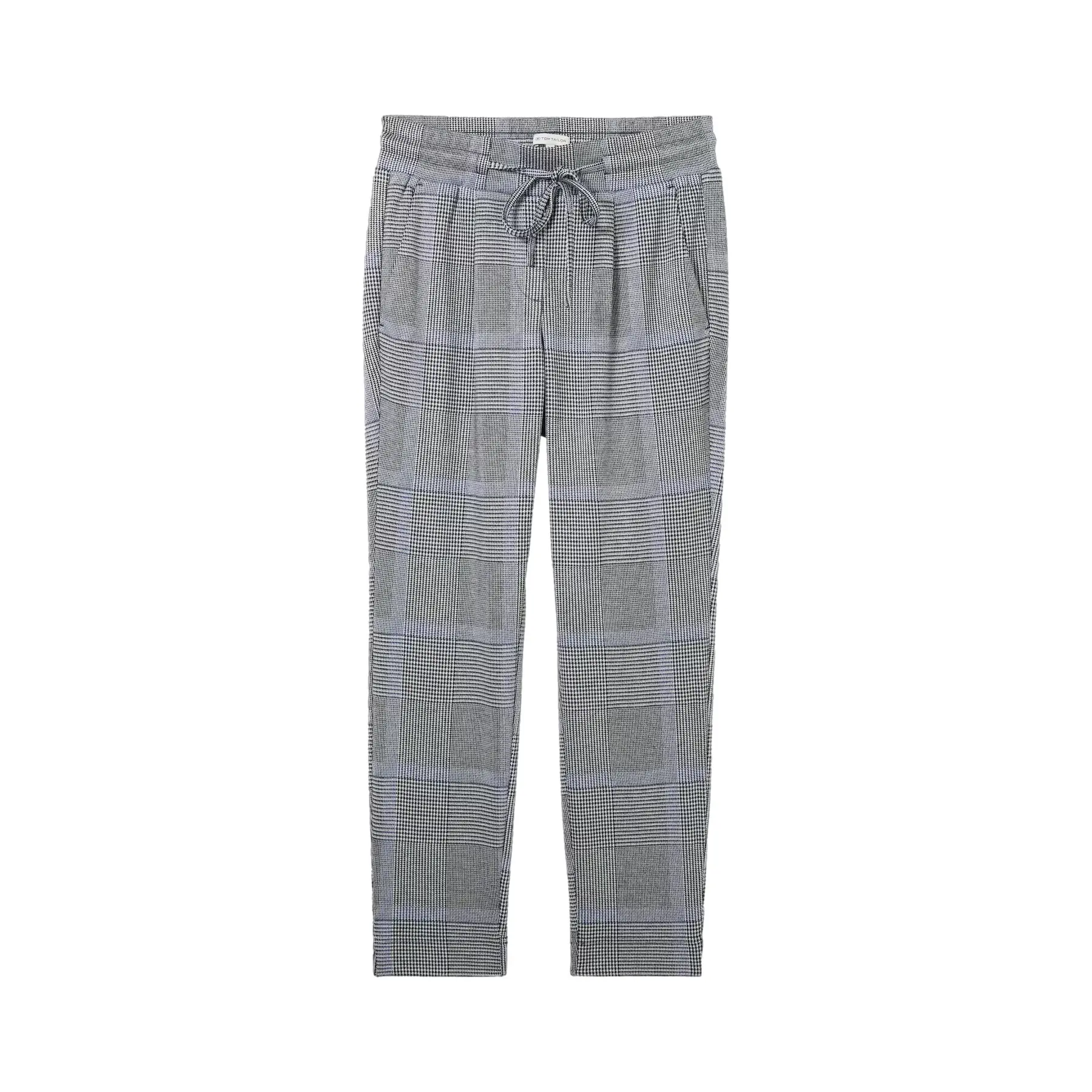 Tom Tailor - Losvallende geruite broek met LENZING™ EcoVero™ - Maat 40/28 - navy blue check