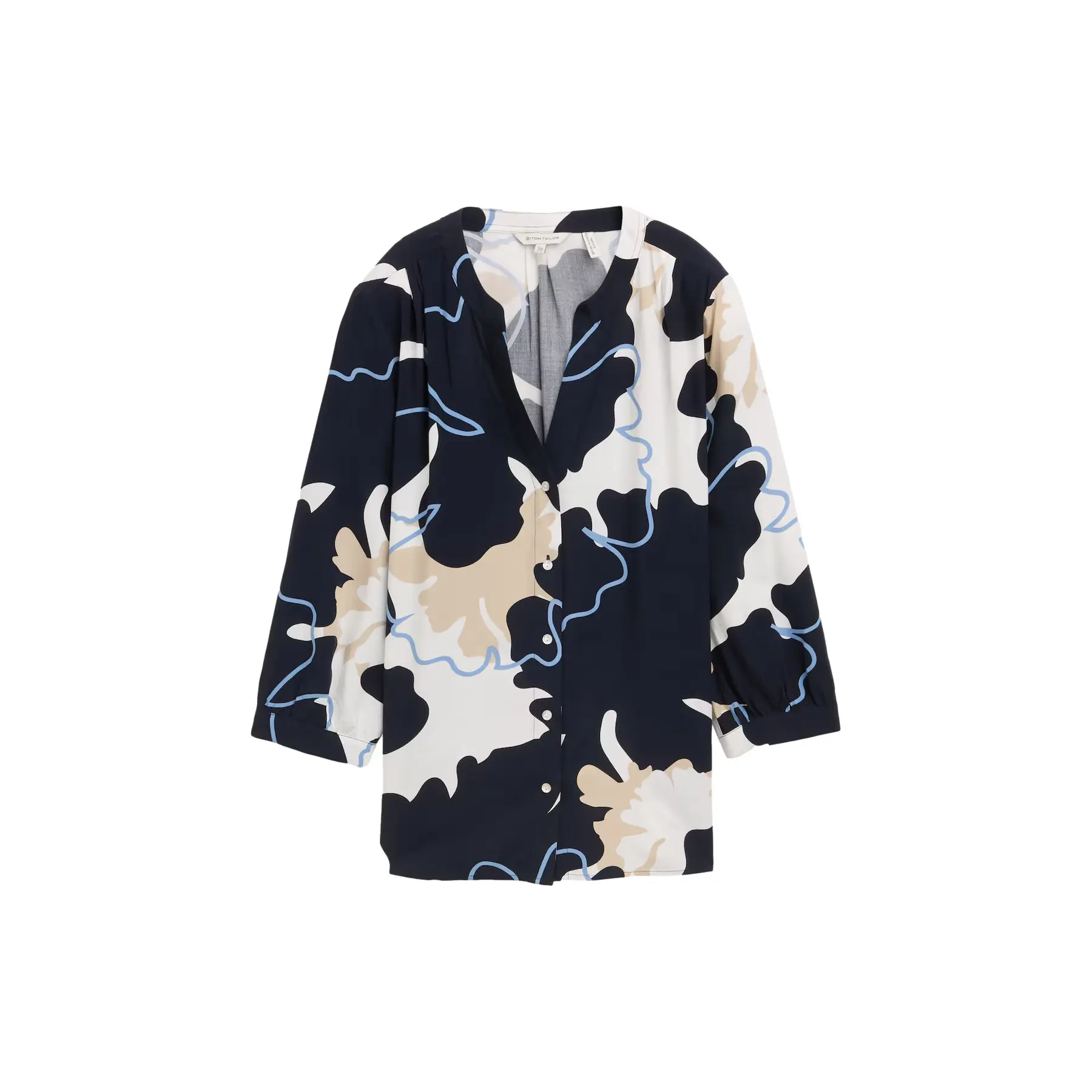 Blusa stampata con pieghe donna