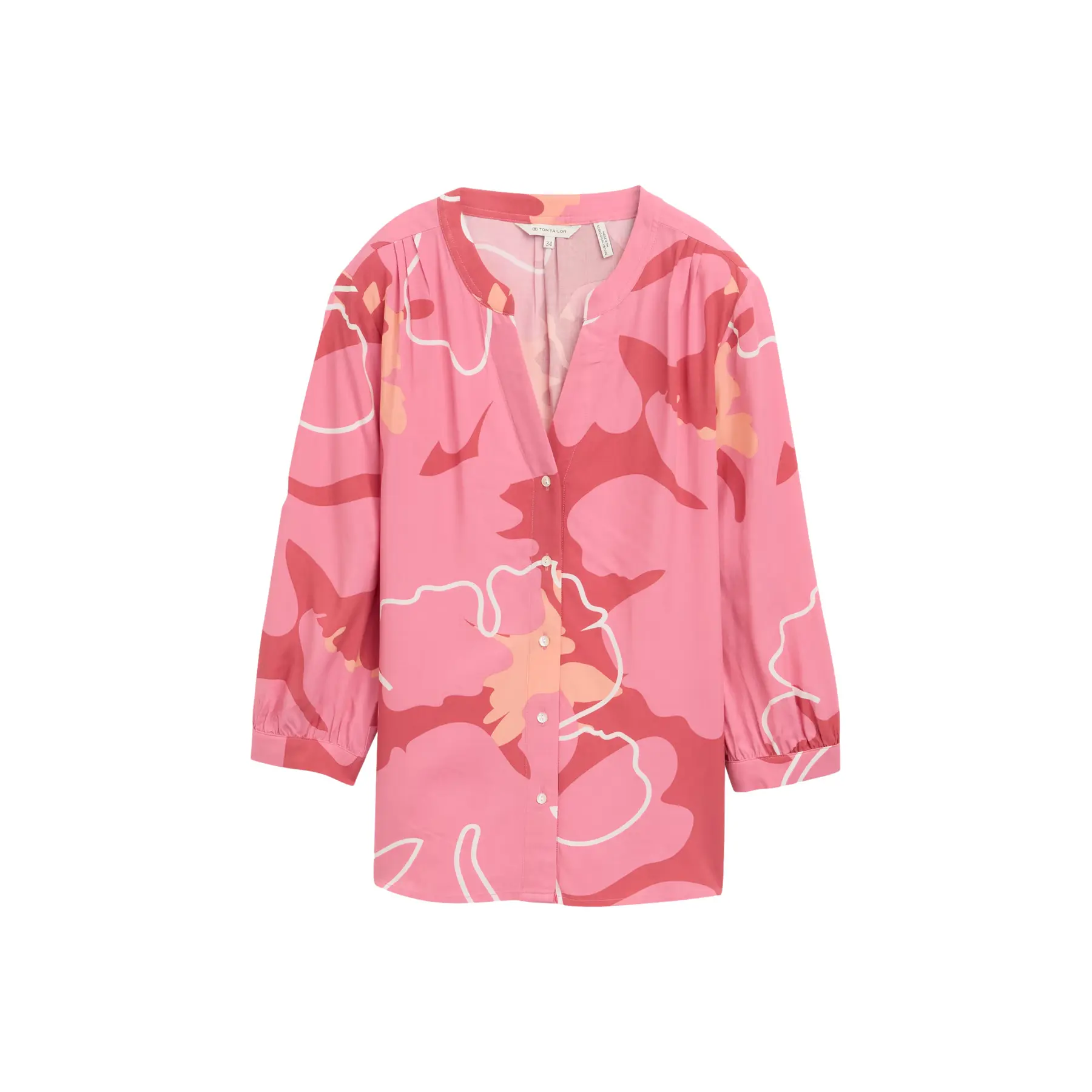 Falten-Printbluse Damen Tom Tailor