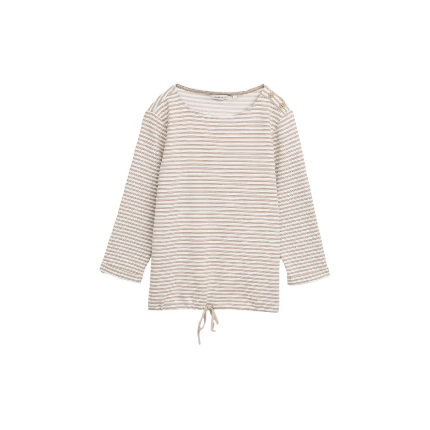 Women's Striped Long Sleeve T-Shirt With Drawstring Tom Tailor