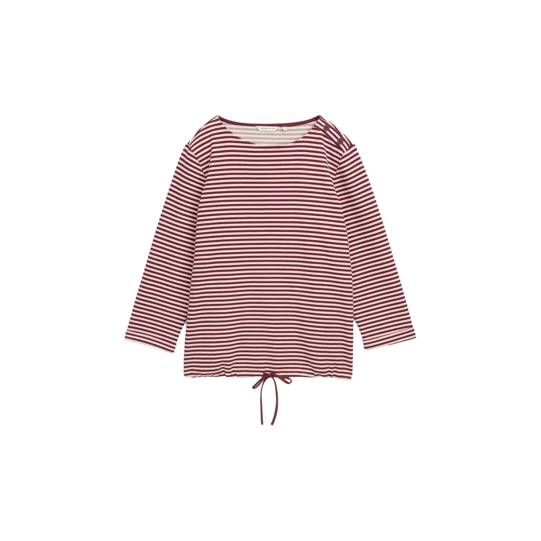 Tom Tailor - Shirt met lange mouwen en knoopdetails - Maat XXL - light pink preppy plum stripe