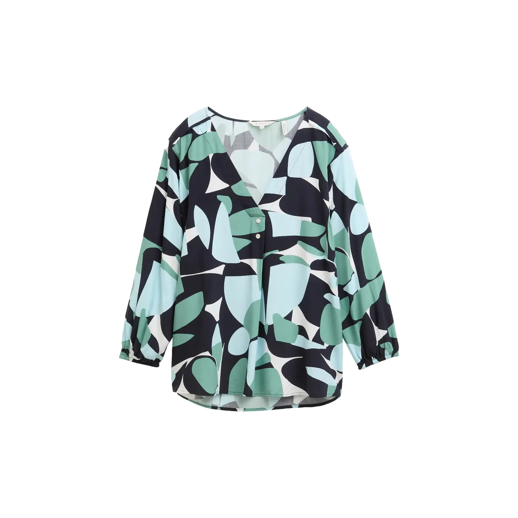 Bluse mit 3/4-Ärmeln V-Ausschnitt Damen Tom Tailor