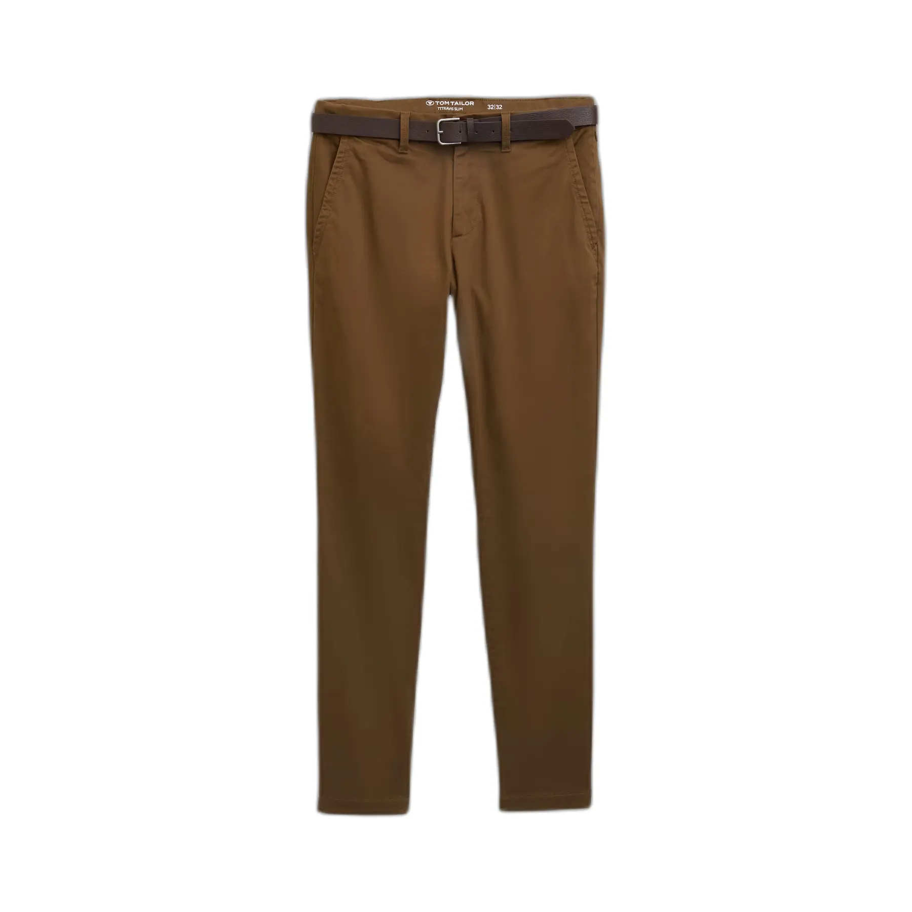 Slim Fit Stretch Chino Hose mit Gürtel Tom Tailor