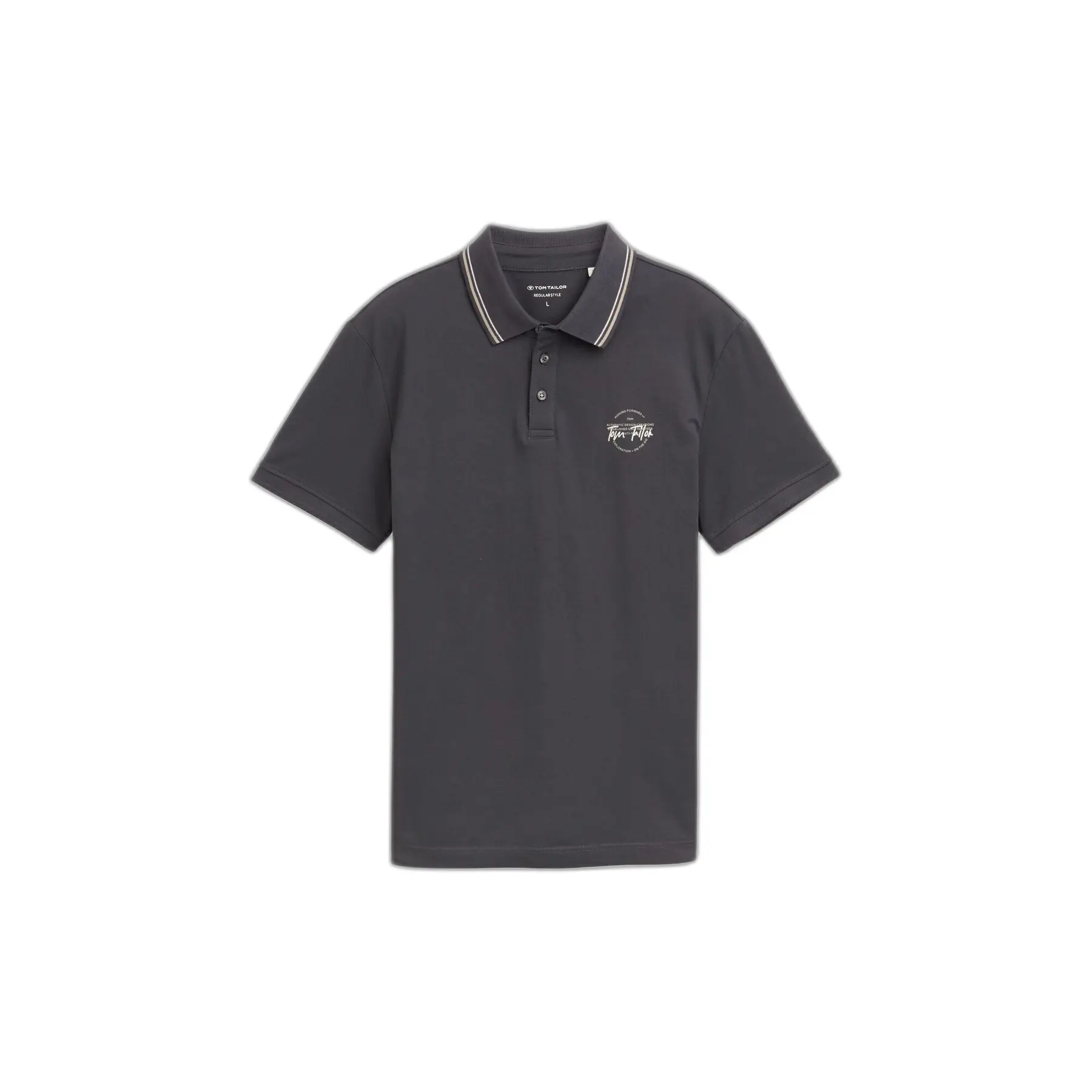 Piqué-Poloshirt Mit Print Tom Tailor