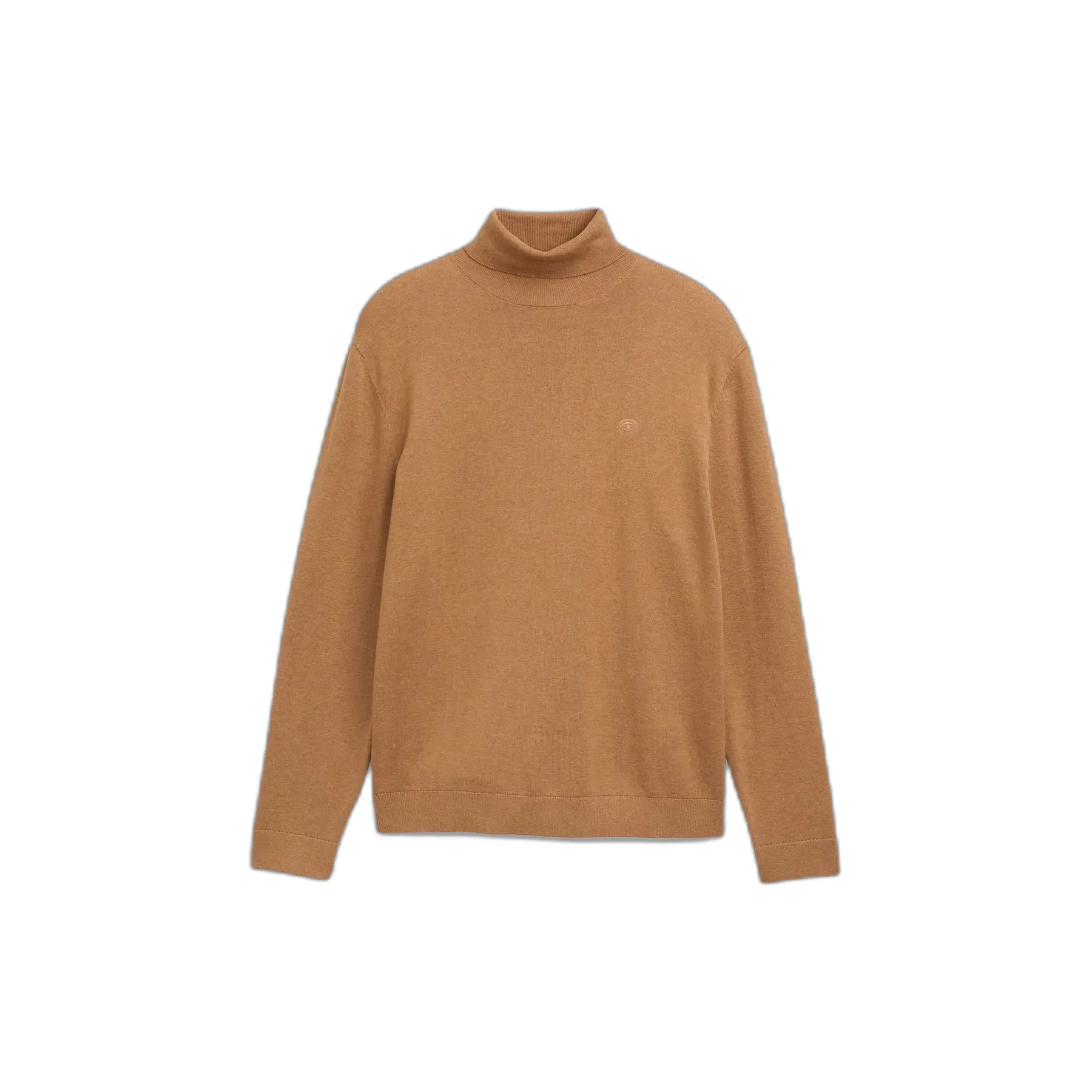 Tom Tailor - Katoenen coltrui - Maat S - mid brown melange