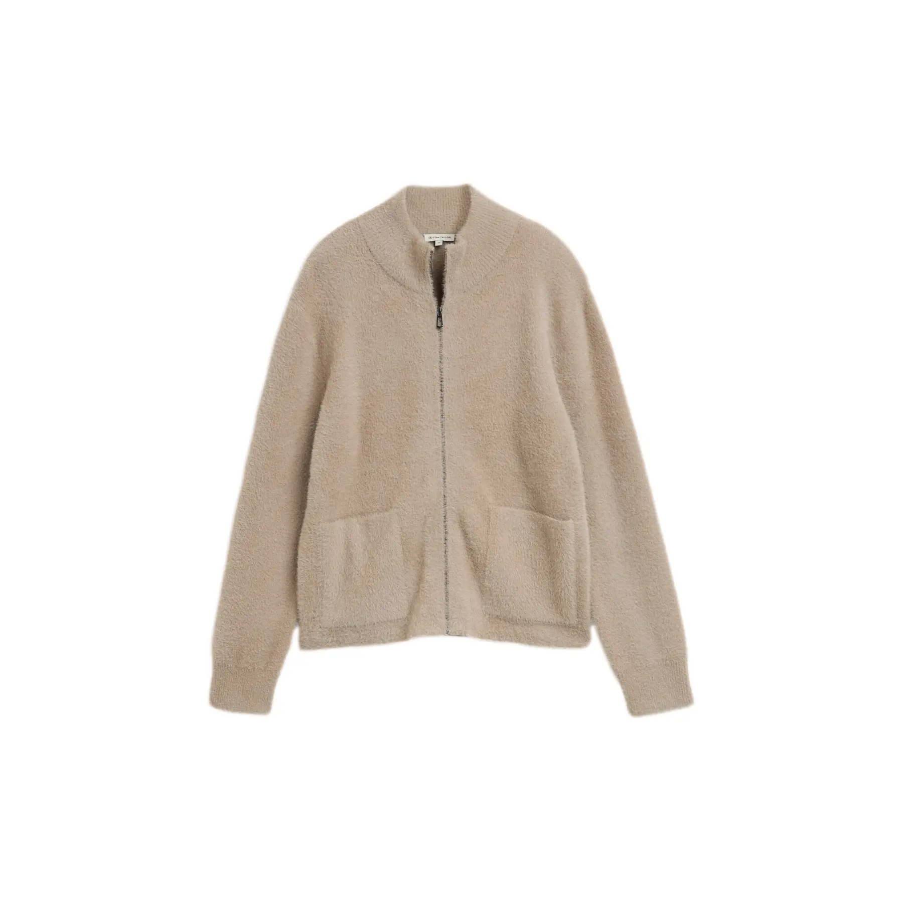 Duvetiger Zip-Kardigan aus Federgarn Damen Tom Tailor