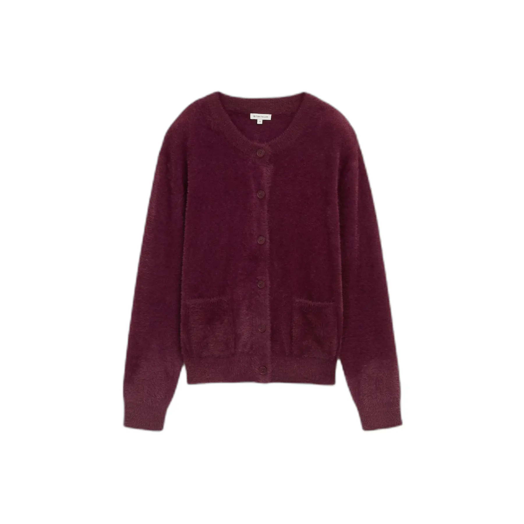 Women's Feather Yarn Cardigan With Button Placket Tom Tailor