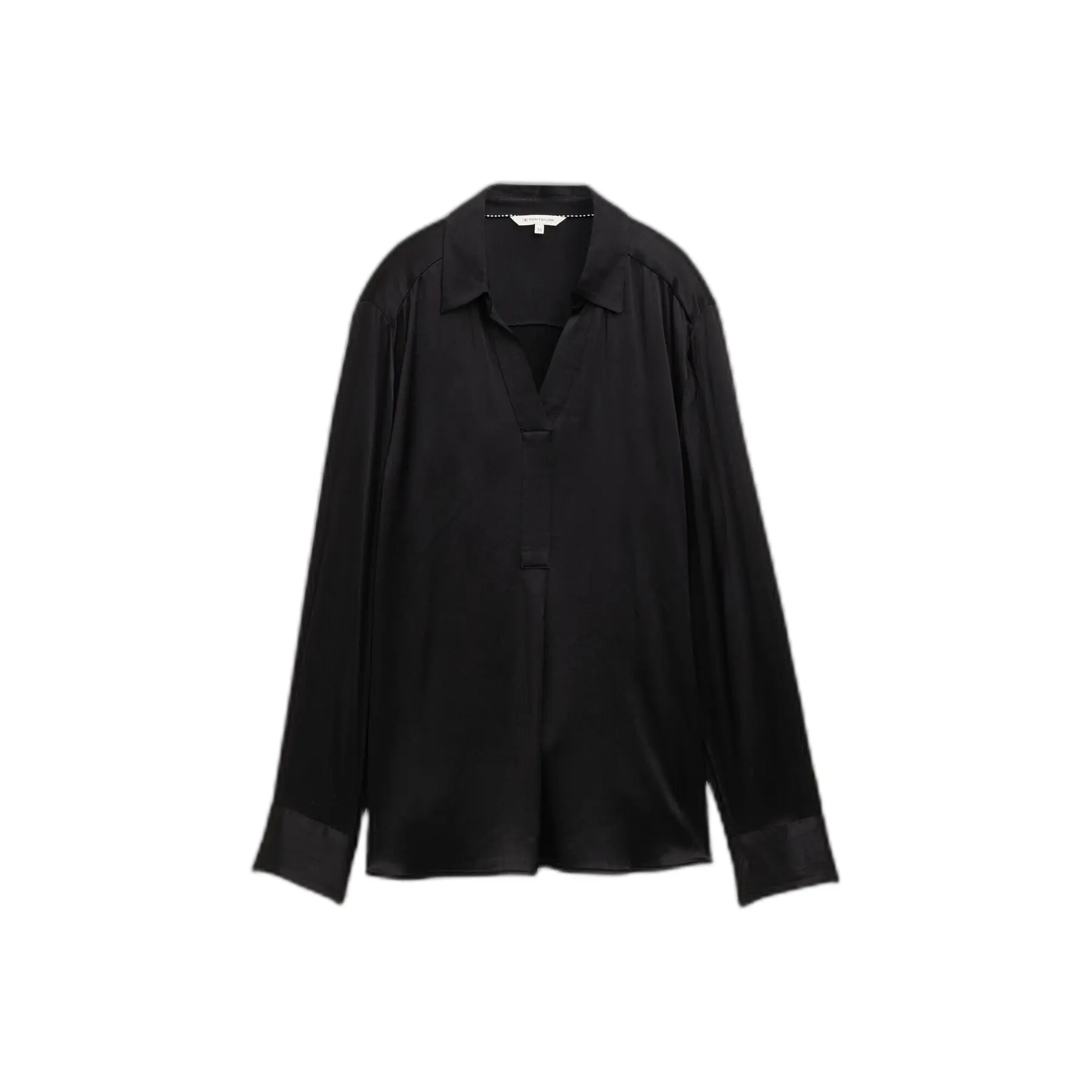 Langarm-Bluse aus crinkled Satin für Damen Tom Tailor