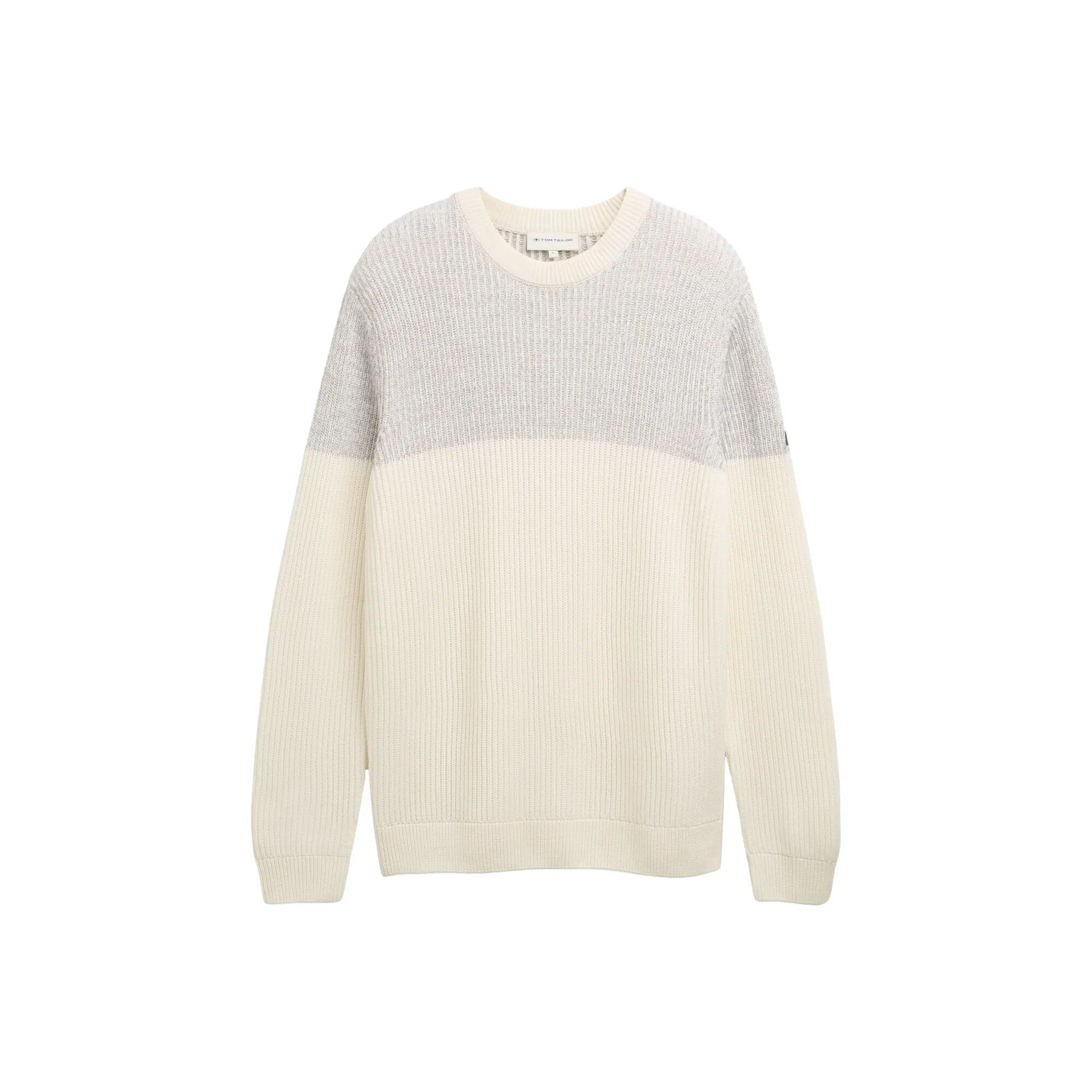 Pullover mit Rundhalsausschnitt aus beschichtetem Strick Tom Tailor