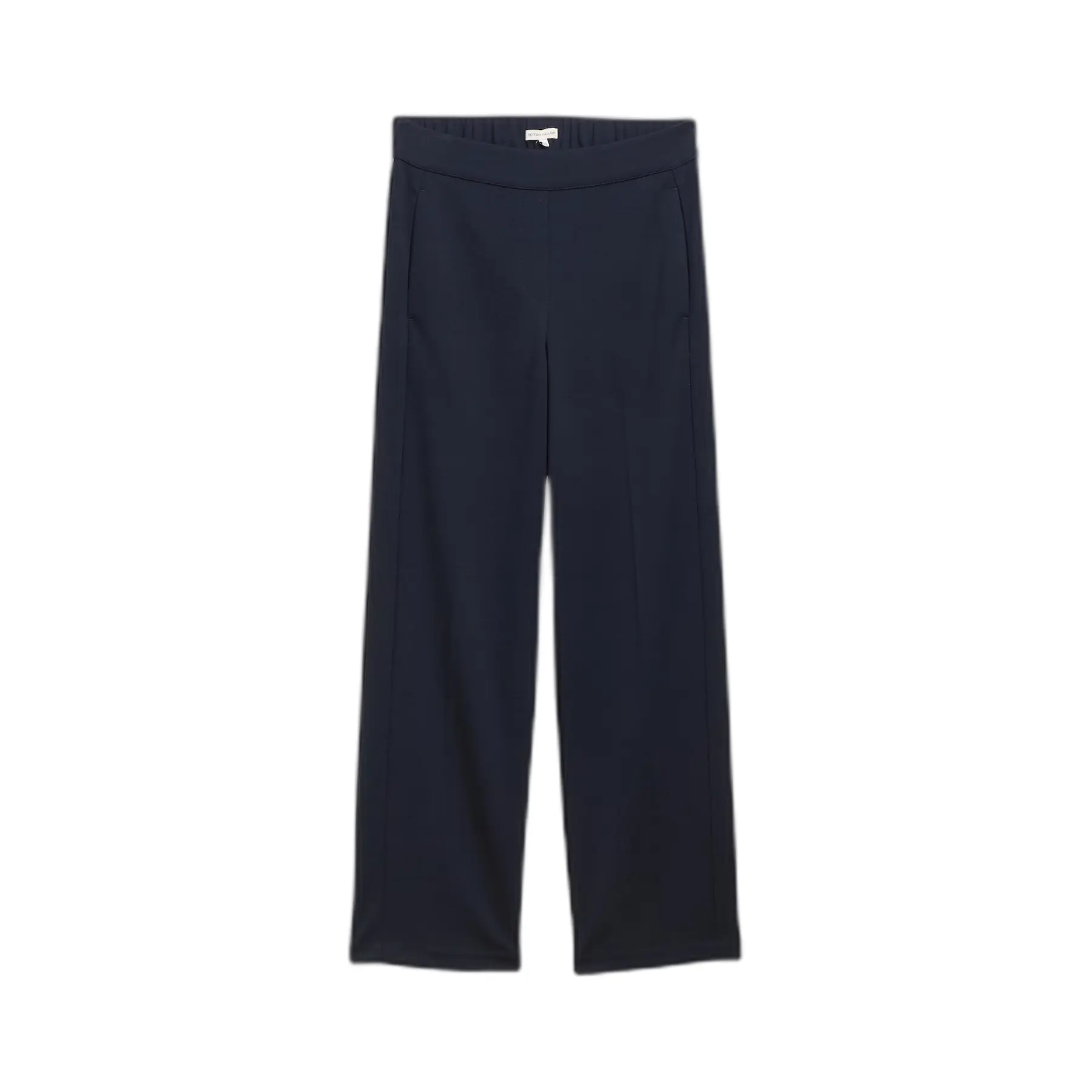 Elastic Waist Straight Leg Trousers With Pleats Women's Tom Tailor