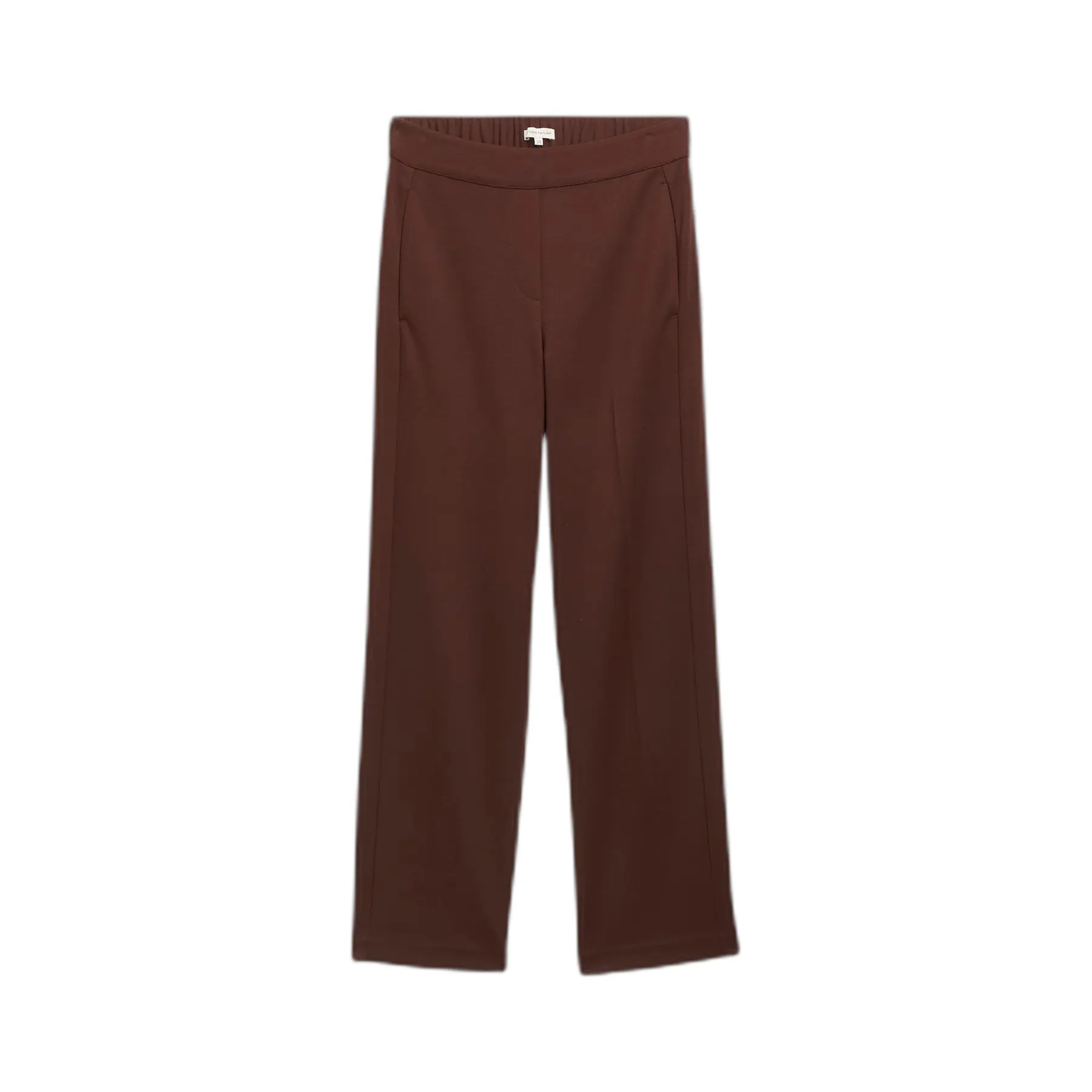 Elastic Waist Straight Leg Trousers With Pleats Women's Tom Tailor