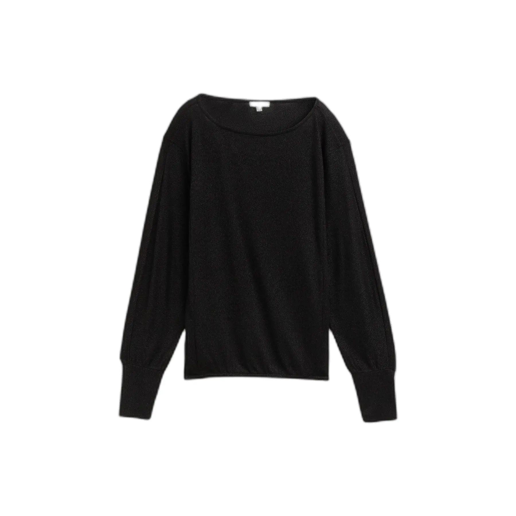 Tom Tailor - Loose fit shirt met lange mouwen en glitter-effect - Maat XS - deep black