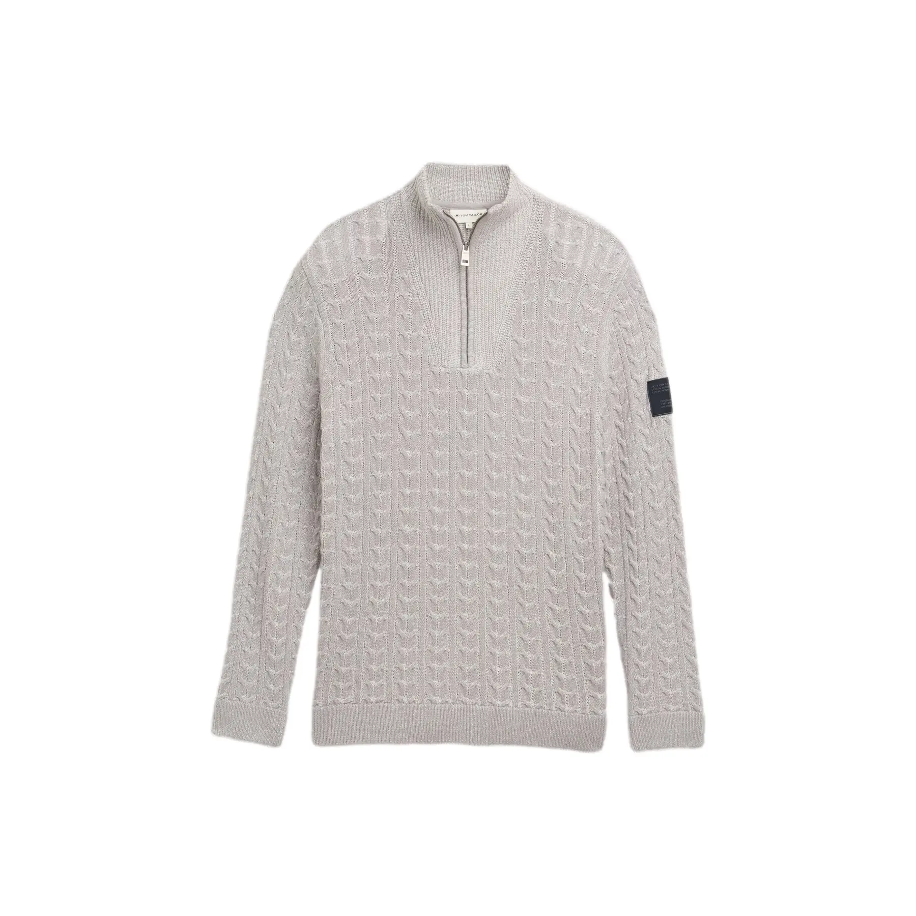 Hochgeschlossener Pullover mit Zopfmuster Tom Tailor