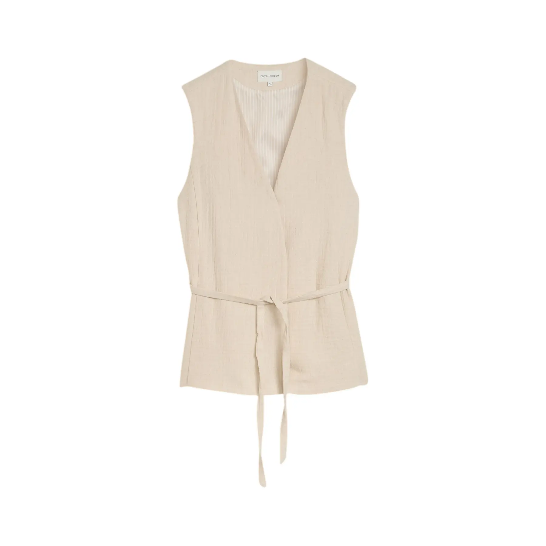 Ärmellose Bluse aus gewelltem Stoff für Damen Tom Tailor