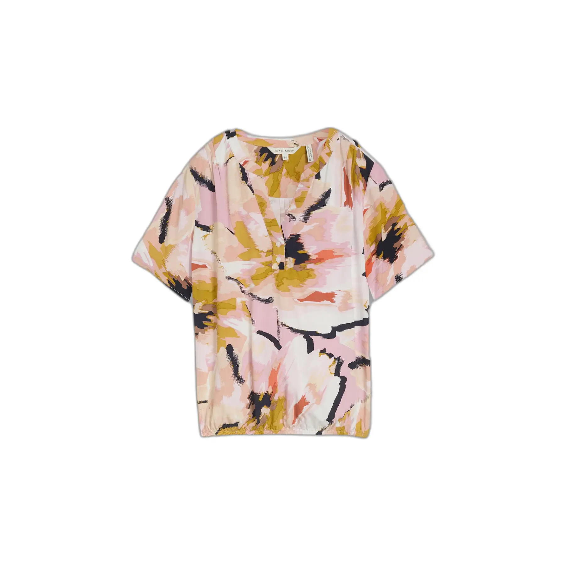 Patterned Blouse With Elasticated Hem For Women Tom Tailor