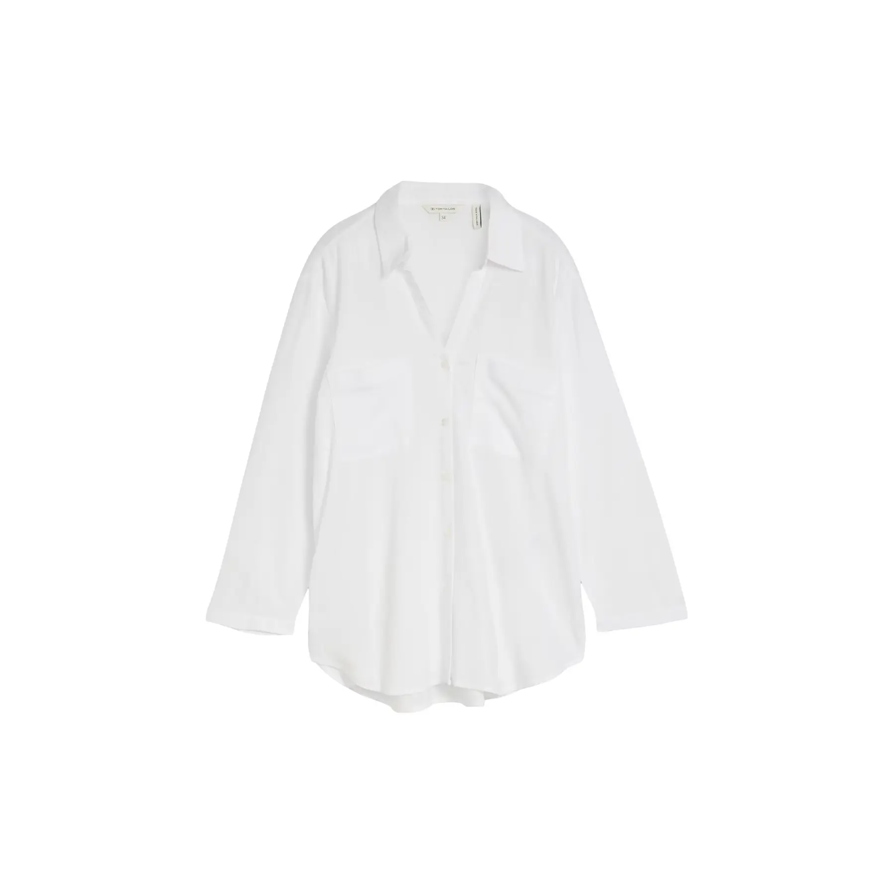 Tom Tailor - Overhemdblouse met linnen - Maat 40 - White