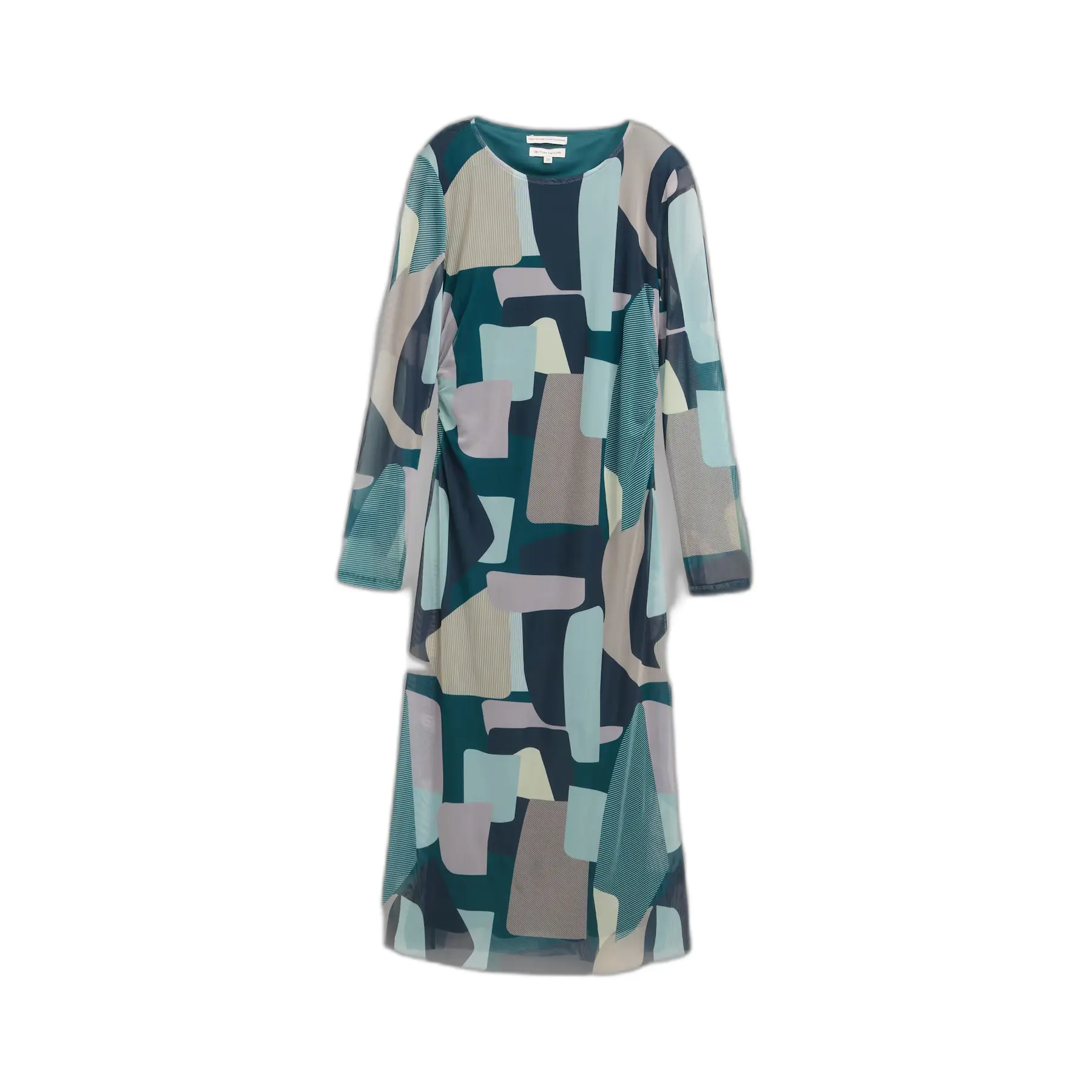 Damen Kleid aus Netzstoff mit Print Tom Tailor