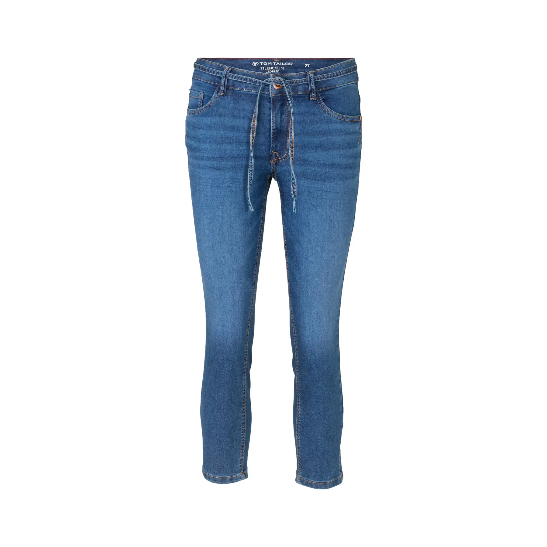 Slim Jeans mit Bindegürtel für Damen Tom Tailor Lene