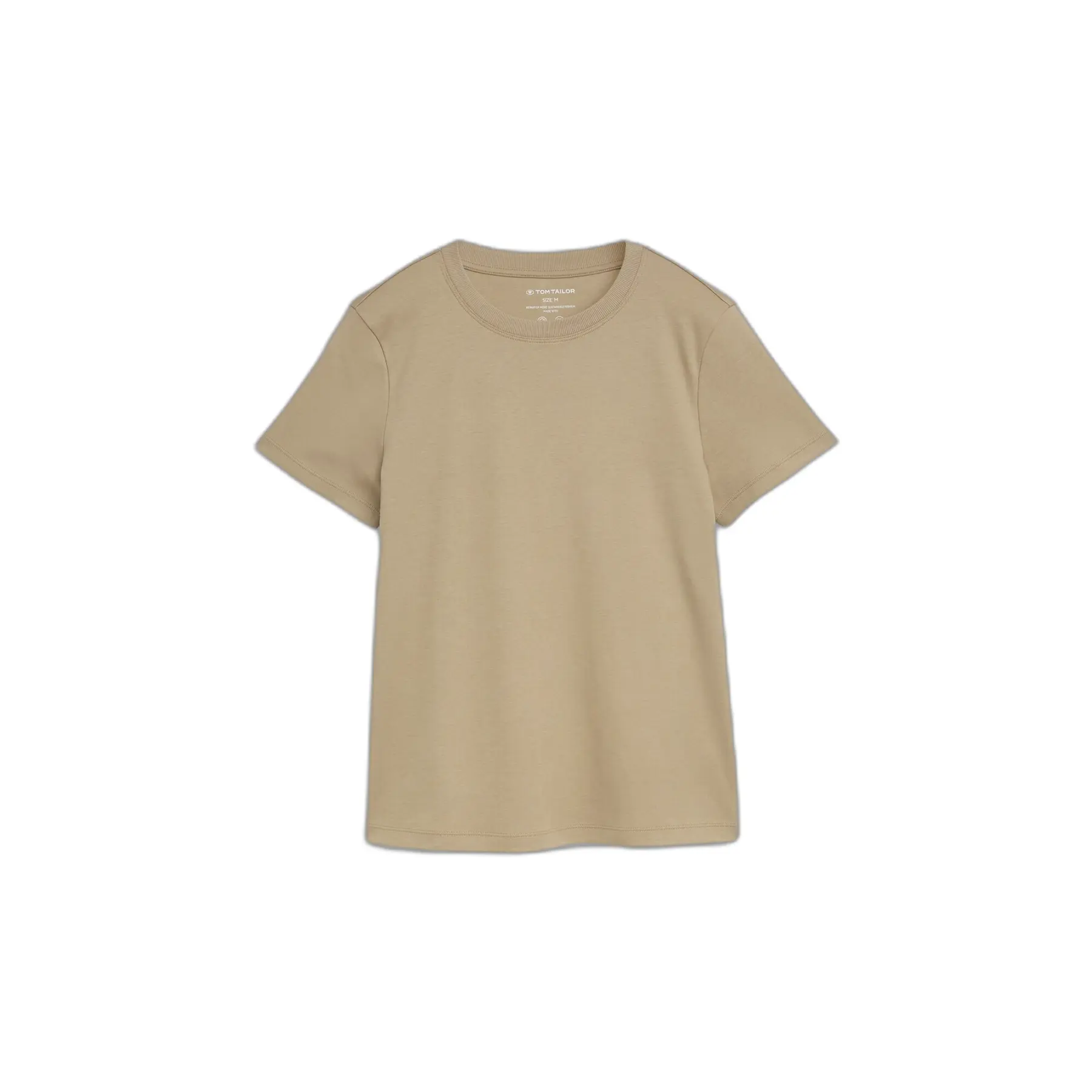 Uni T-Shirt aus Baumwolle Damen Tom Tailor