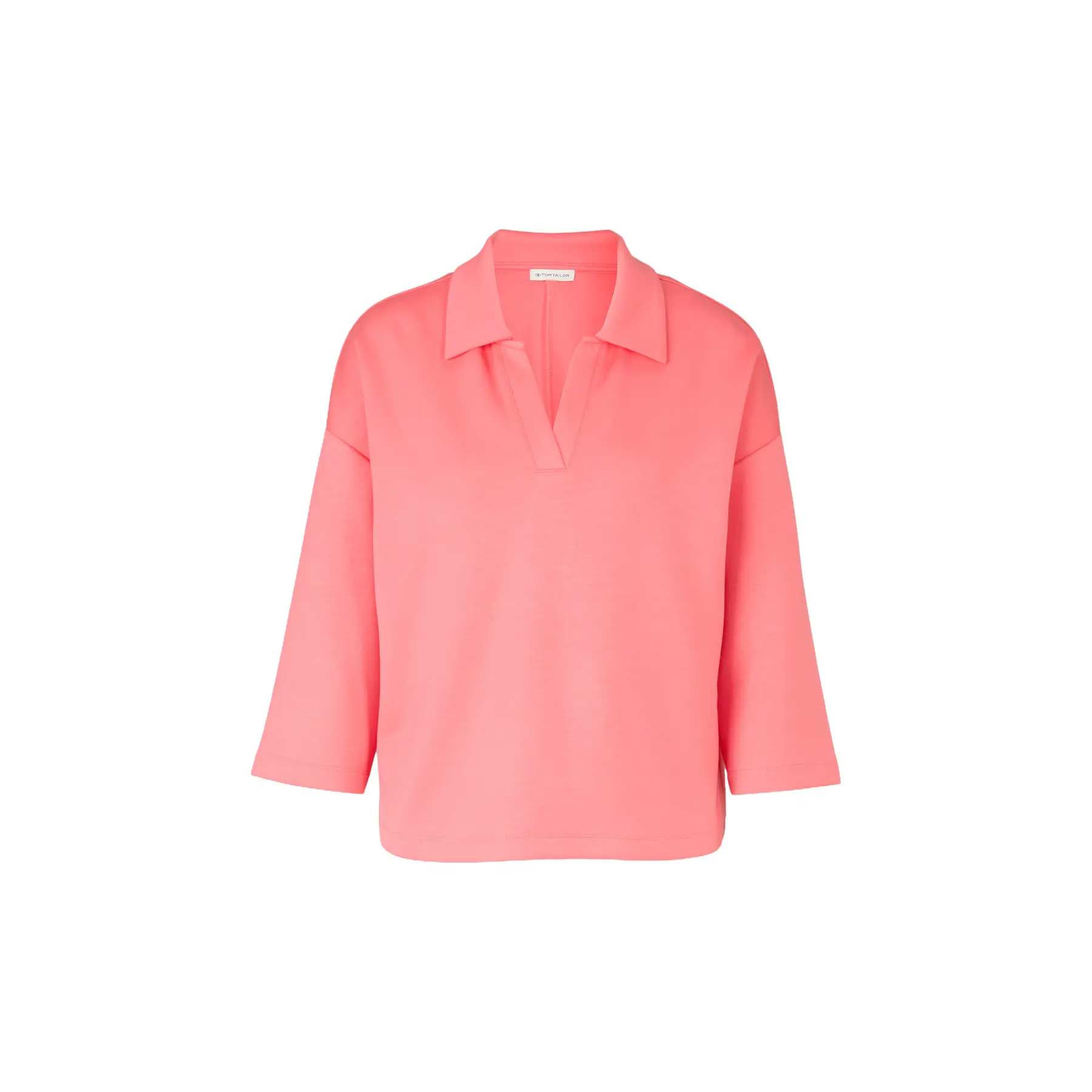 T-shirt a maniche lunghe col polo donna