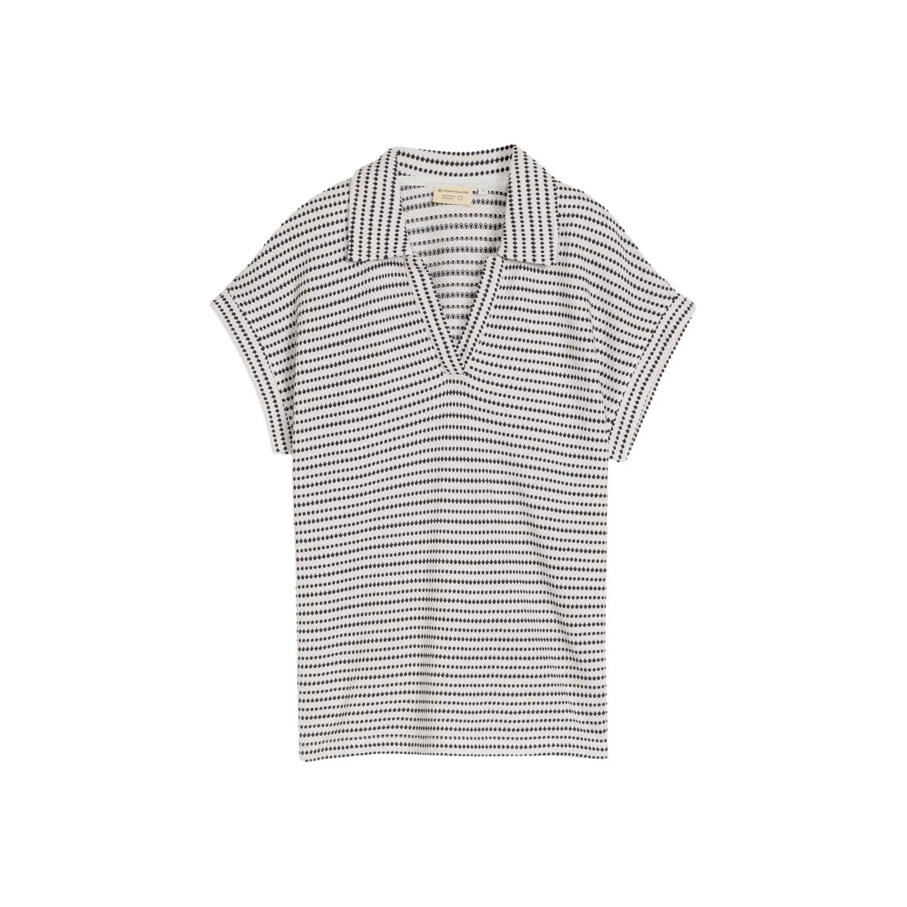 Wide Polo Collar T-Shirt For Women Tom Tailor