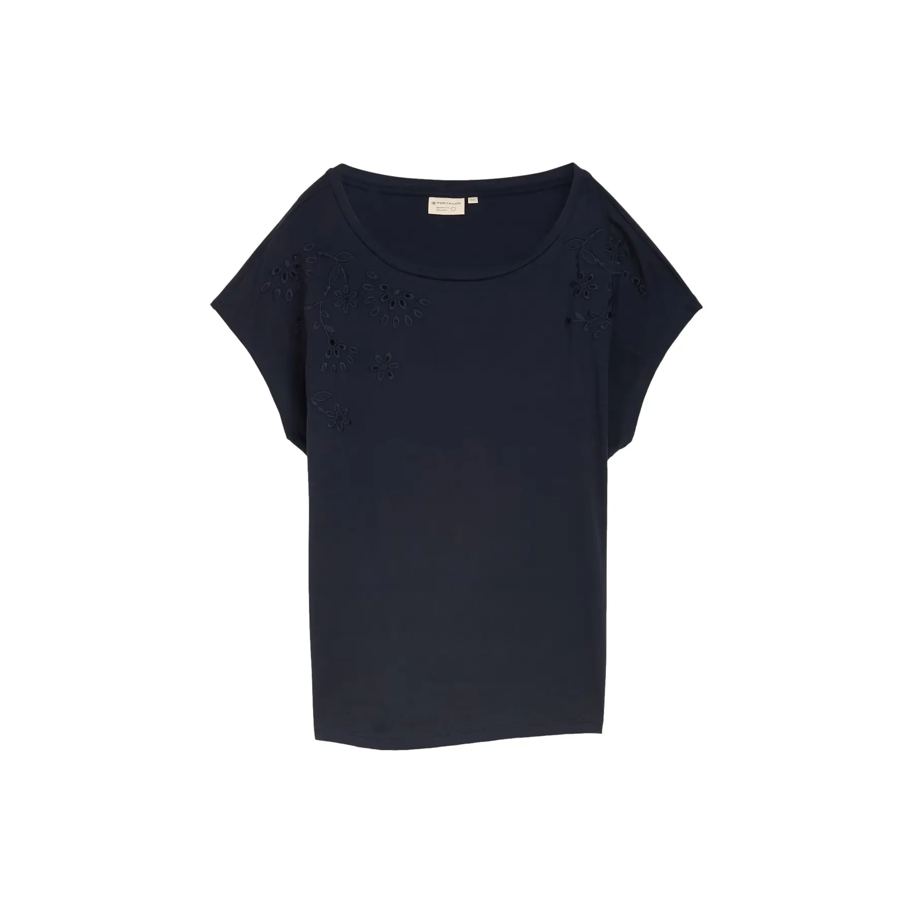 T-Shirt mit Blumenstickerei Damen Tom Tailor