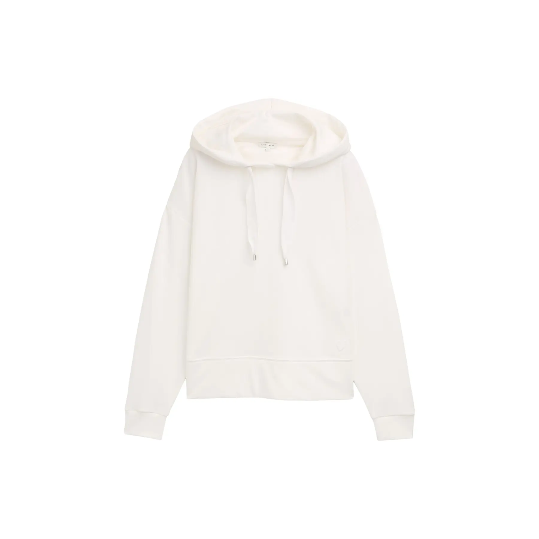 Tom Tailor - Hoodie sweatshirt met hartdetail - Maat L - Whisper White