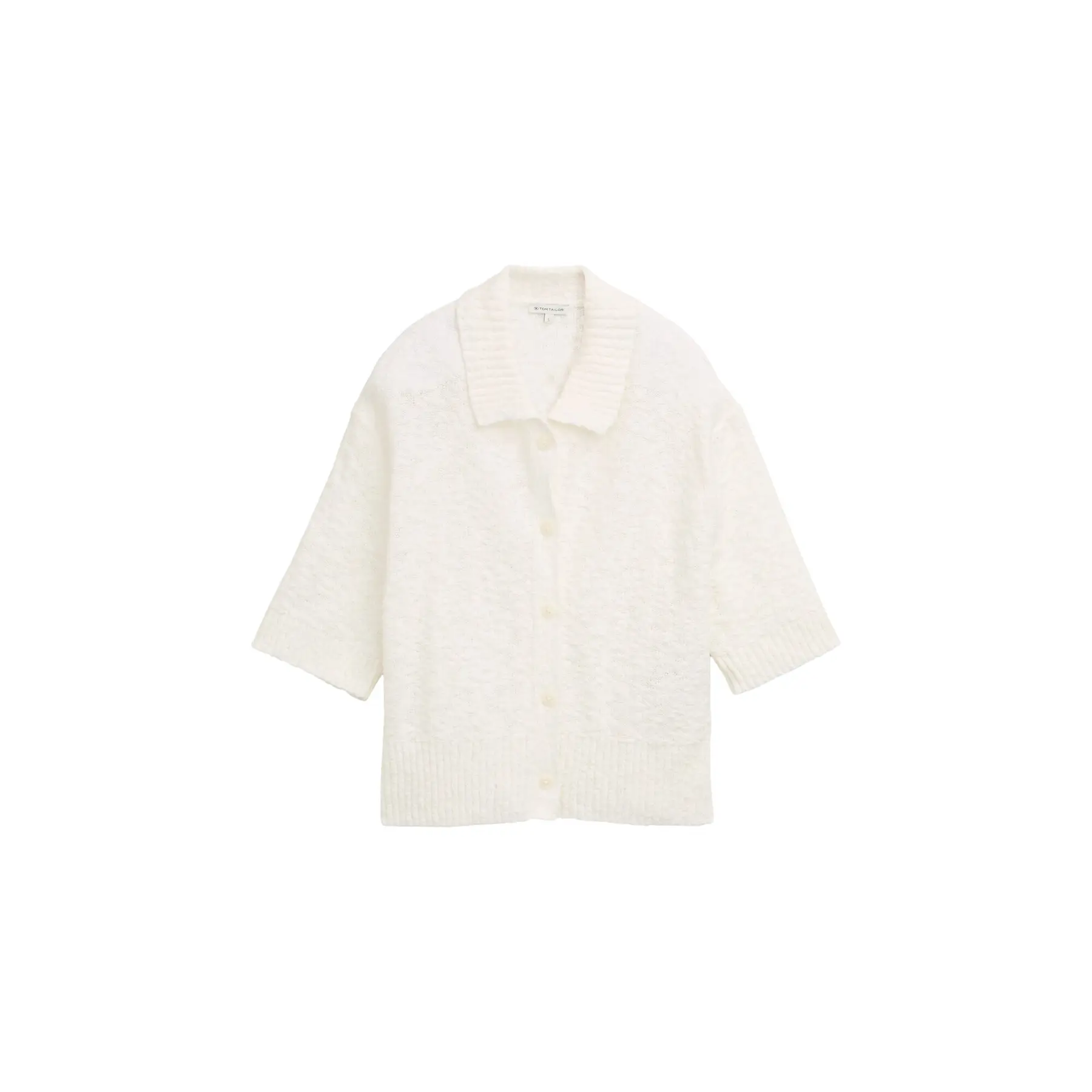Strickjacke Bouclé weit mit Kragen Damen Tom Tailor